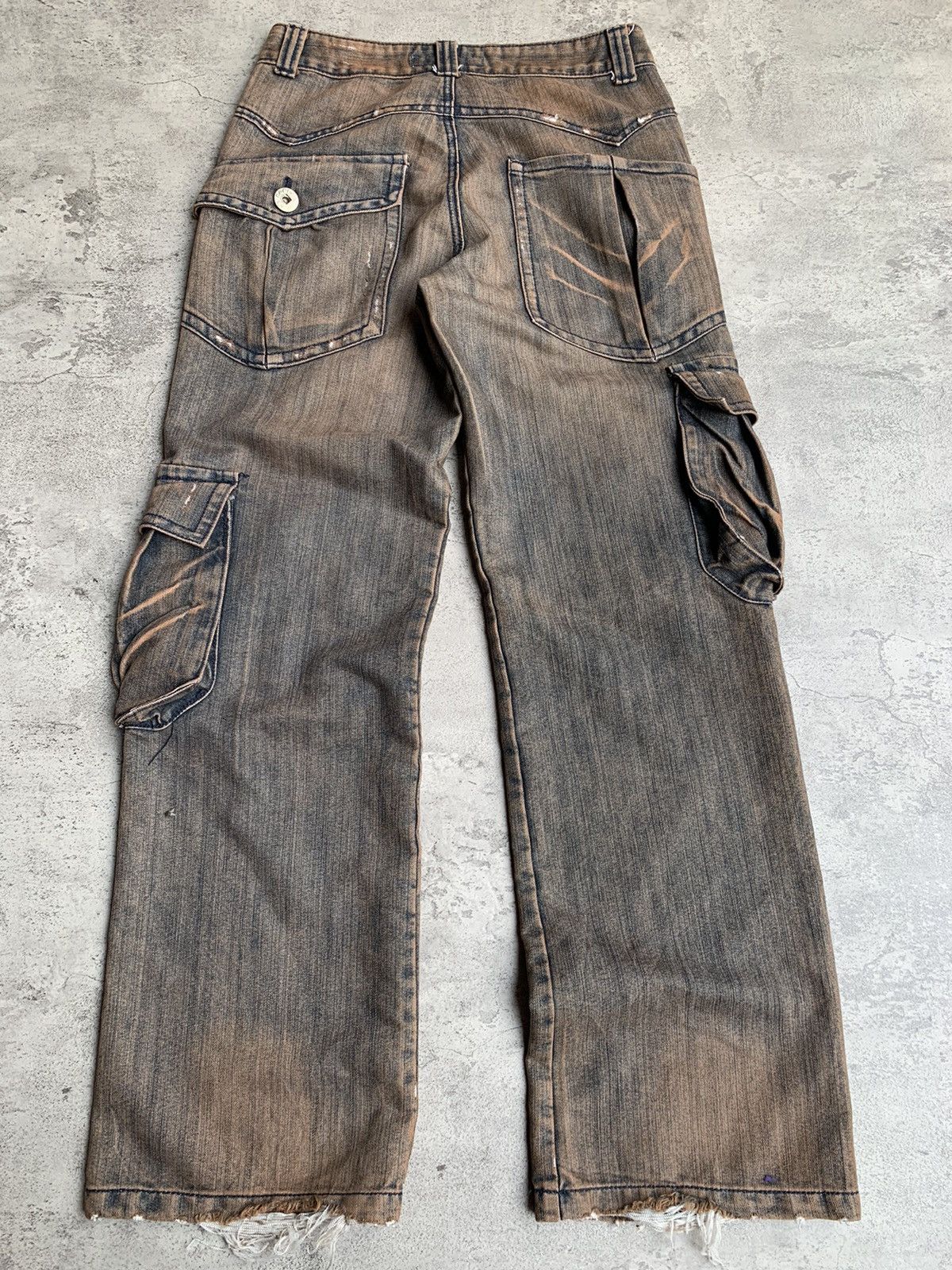 Japanese Brand PAULO DEL LUNGO 3d multipocket cargo jeans Size US 29 - 5 Thumbnail