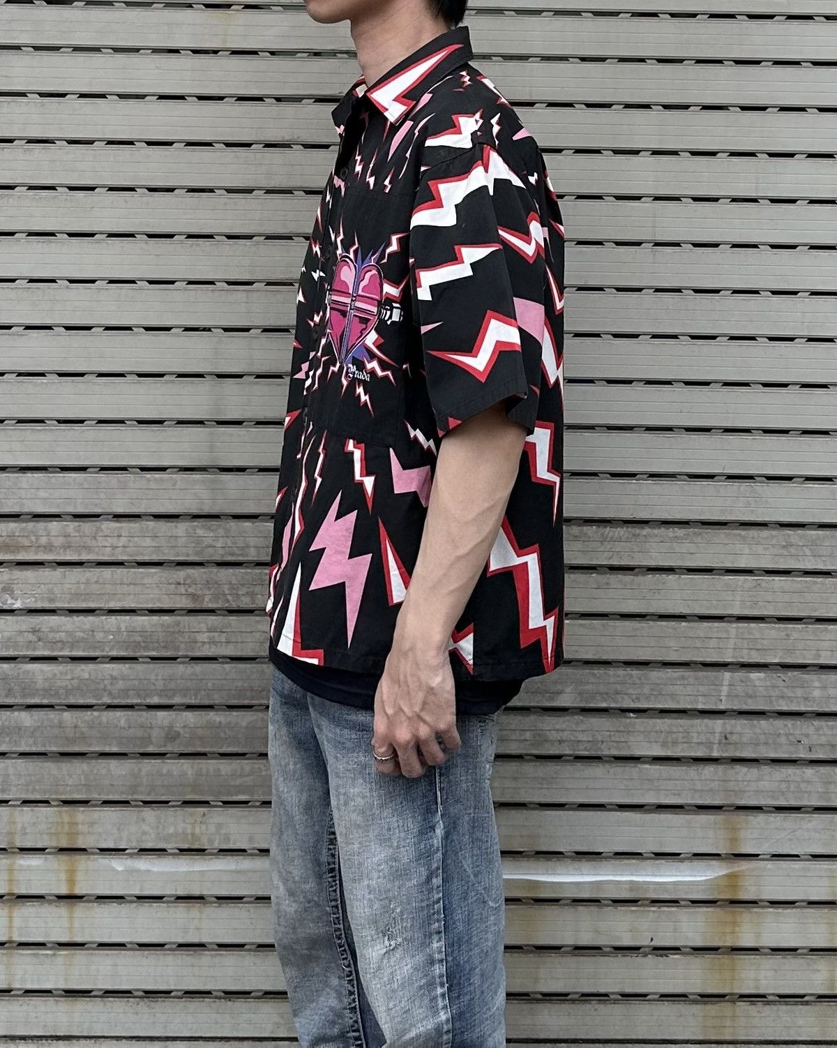 Prada Prada Thunder printed Bowling shirt Size US S / EU 44-46 / 1 - 1 Thumbnail