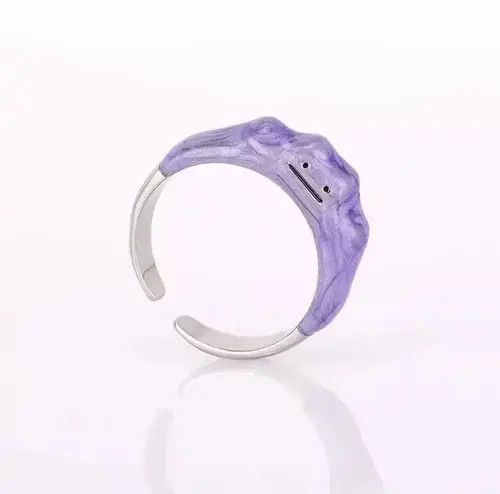 The Freshnes Purple Ditto Ring Silver Anime Pokemon Art Evolve Blob Size ONE SIZE - 2 Thumbnail