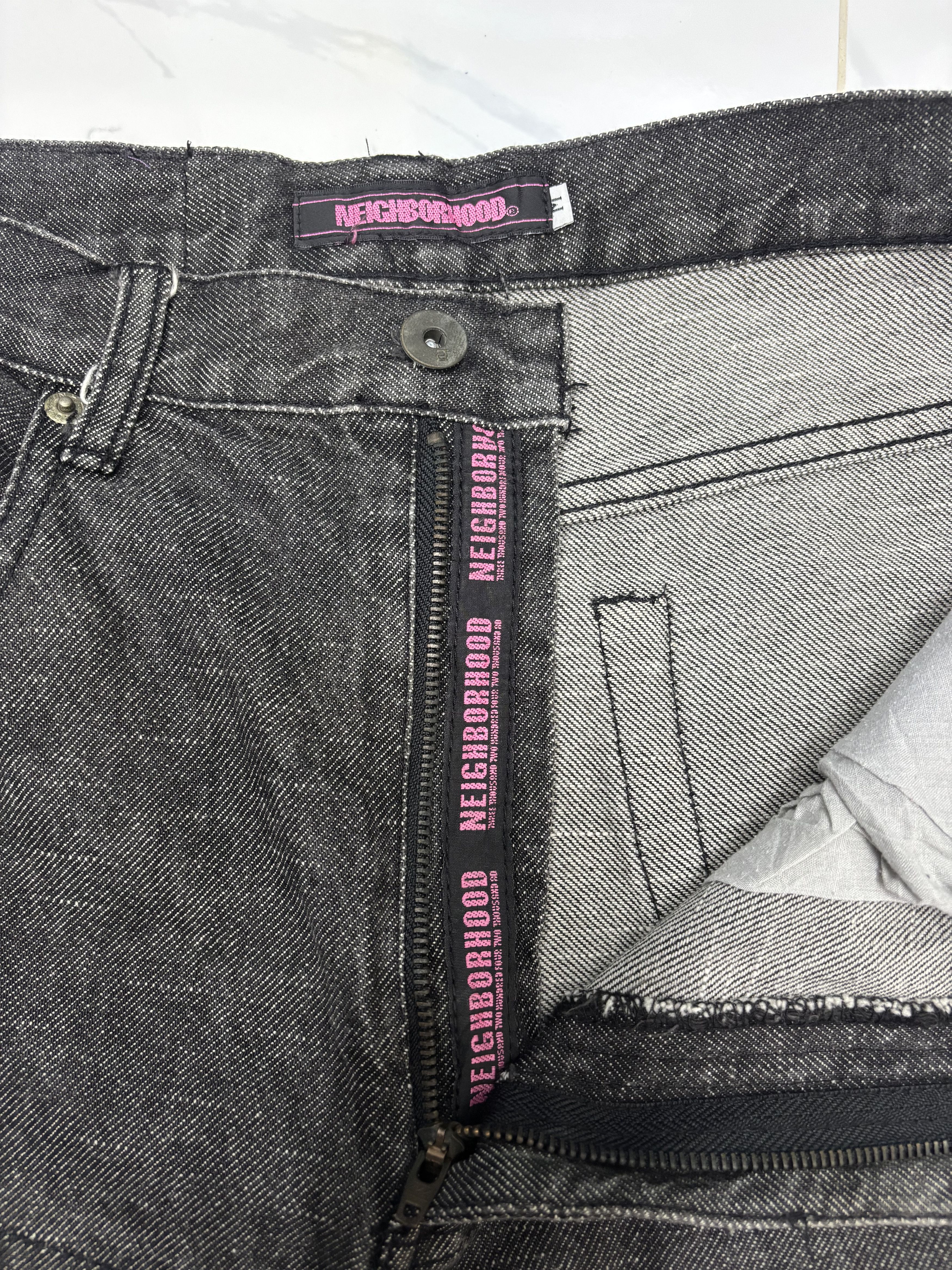 Neighborhood Neighborhood AW03 Black Fragment Narrow Denim Jean Size US 32 / EU 48 - 15 Thumbnail