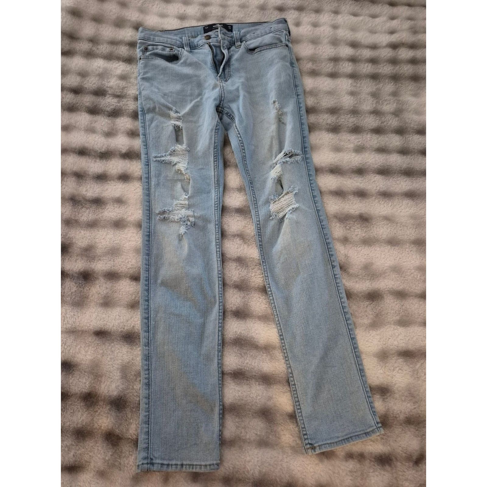 Hollister Hollister Skinny Jeans W31 L32 Light Wash Distressed Size 31" - 1 Thumbnail