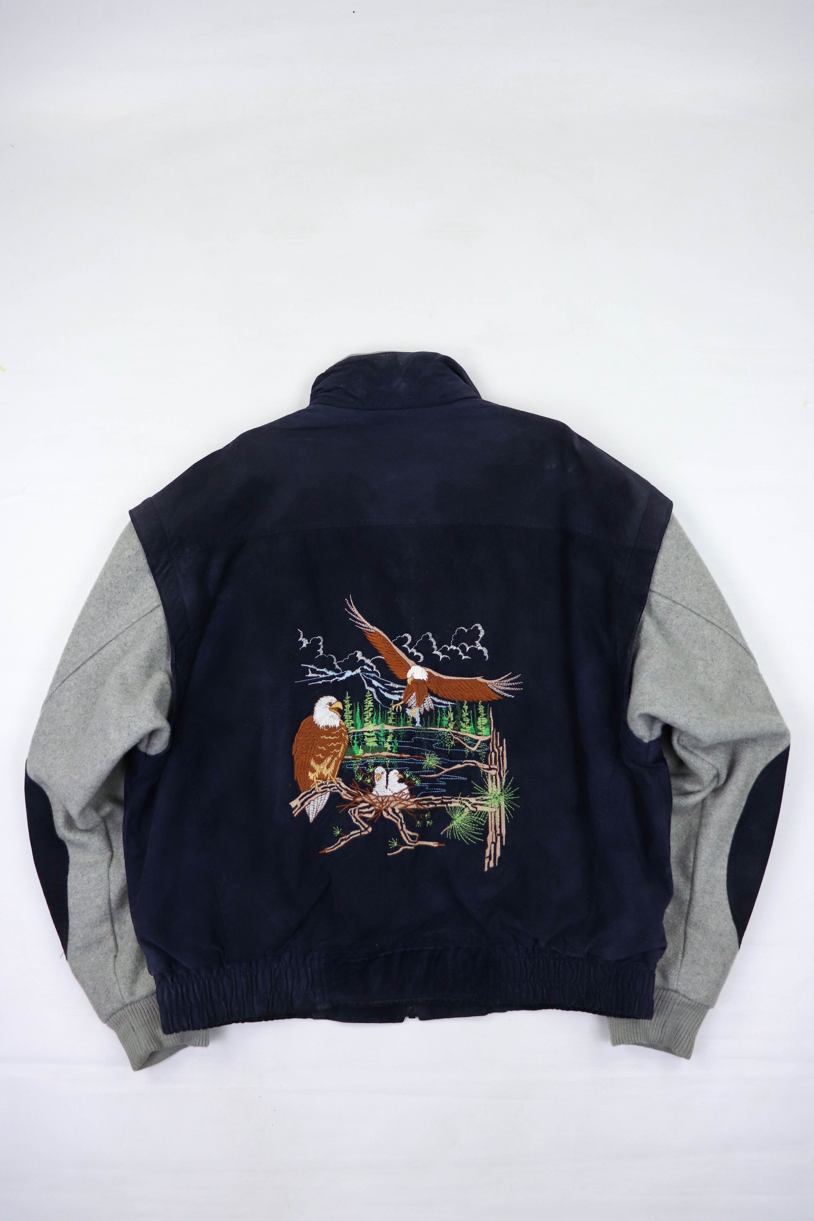 Vintage 90s Vintage Peerless Garments SuedeWool Embro Varsity Jacket Size US XL / EU 56 / 4 - 1 Thumbnail