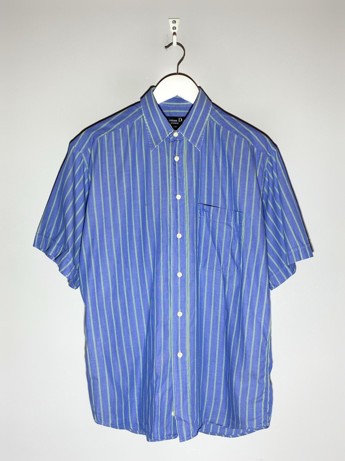 Christian Dior Monsieur Vintage Christian Dior Striped Short Sleeve Shirt Size US L / EU 52-54 / 3 - 1 Thumbnail