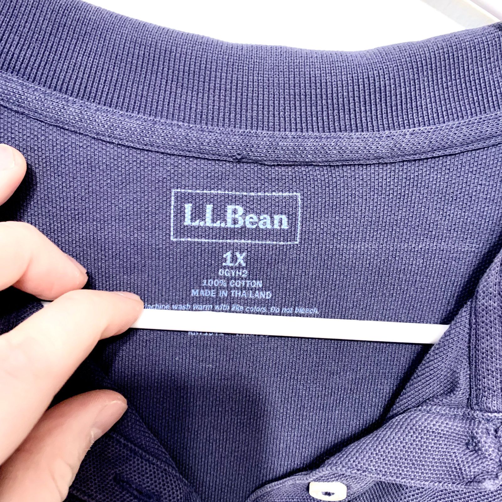 L.L. Bean L.L BEAN Polo Women 1X Cotton Button Blue Short Sleeve Tee Size XL / US 12-14 / IT 48-50 - 2 Thumbnail