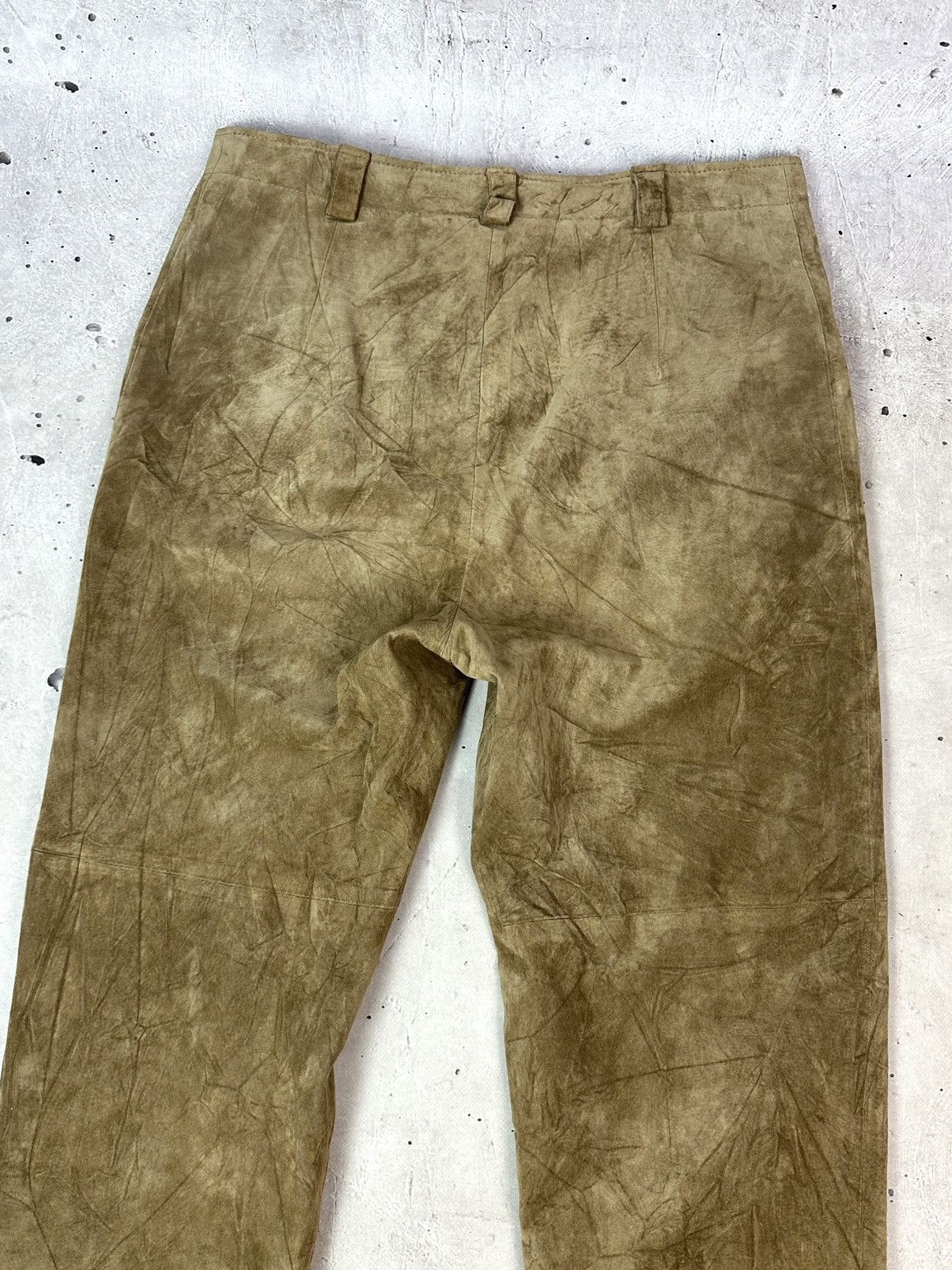 Leather Vintage Landhaus Suede Beige Wooden Parts Women’s Pants Size 36" / US 14 / IT 50 - 12 Thumbnail