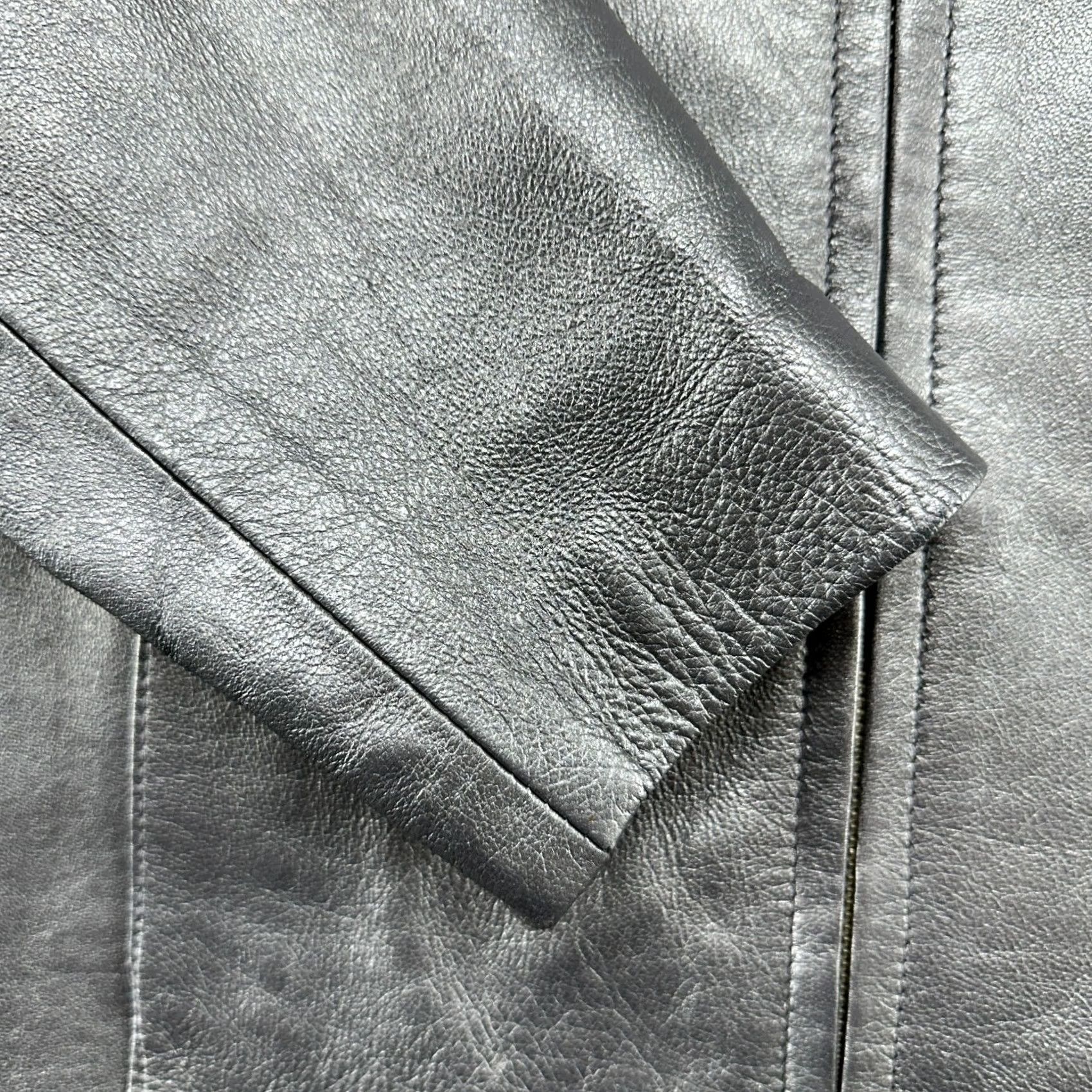 Alfani VINTAGE Alfani Jacket Womens M Silver Full Zip Lined Long 90s Jacket Size M / US 6-8 / IT 42-44 - 5 Thumbnail