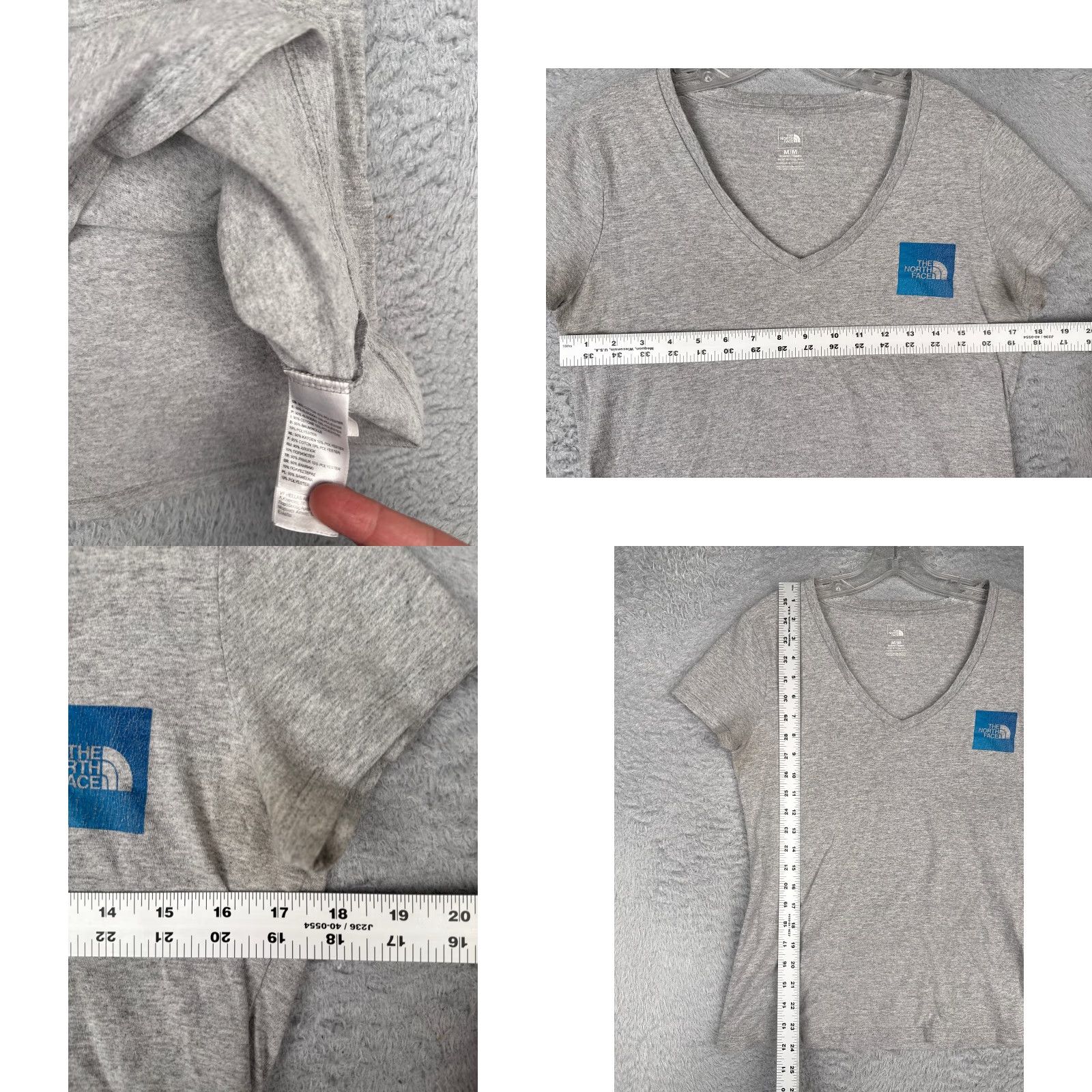 The North Face The North Face Shirt Women Medium Gray V-Neck Short Sleeve Cotton Blend Outdoor All Seasons Breathable READ Womens Size M / US 6-8 / IT 42-44 - 8 Thumbnail