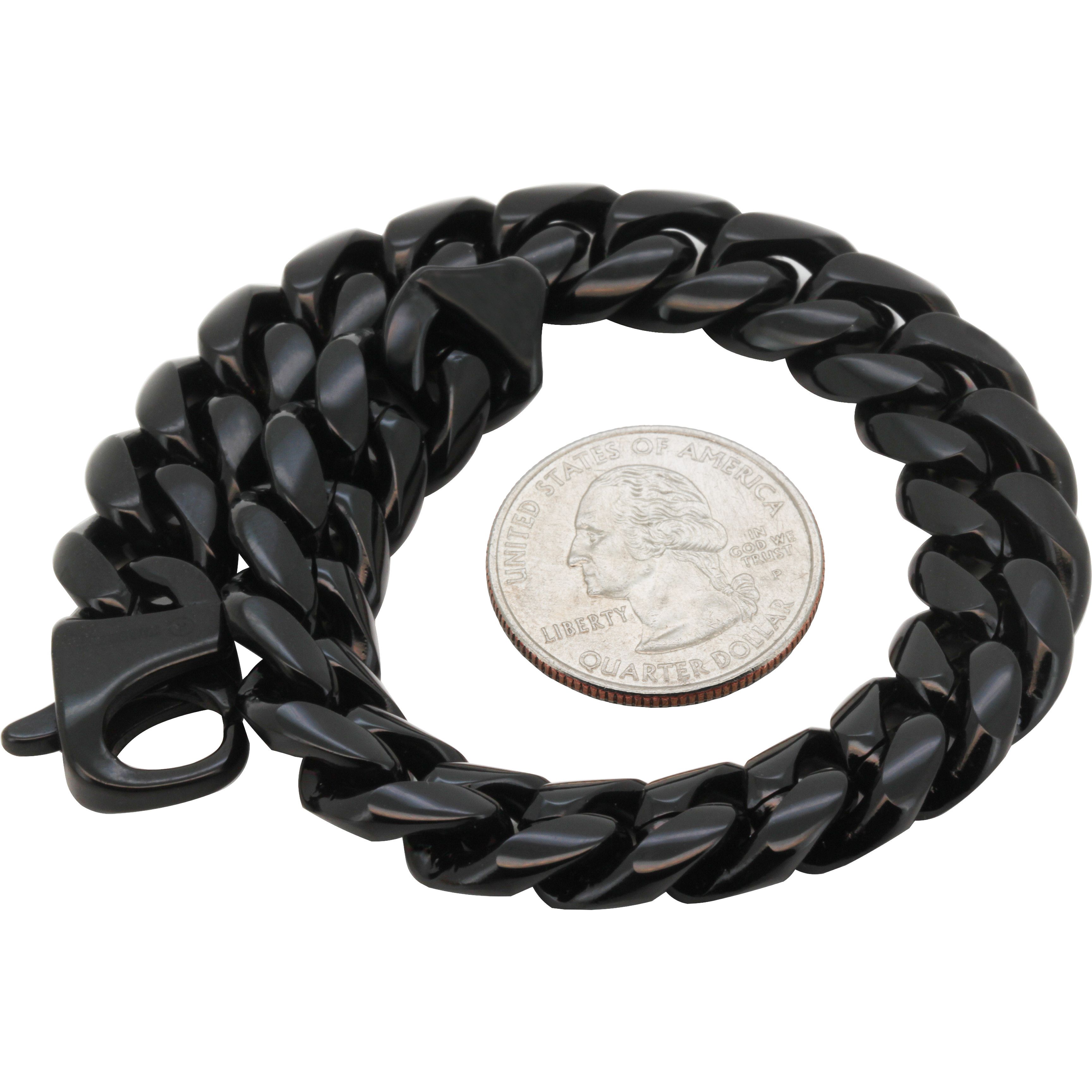Other 316L SS Black Rhodium 12mm Miami Cuban Link Bracelet 8.5" Size ONE SIZE - 1 Preview