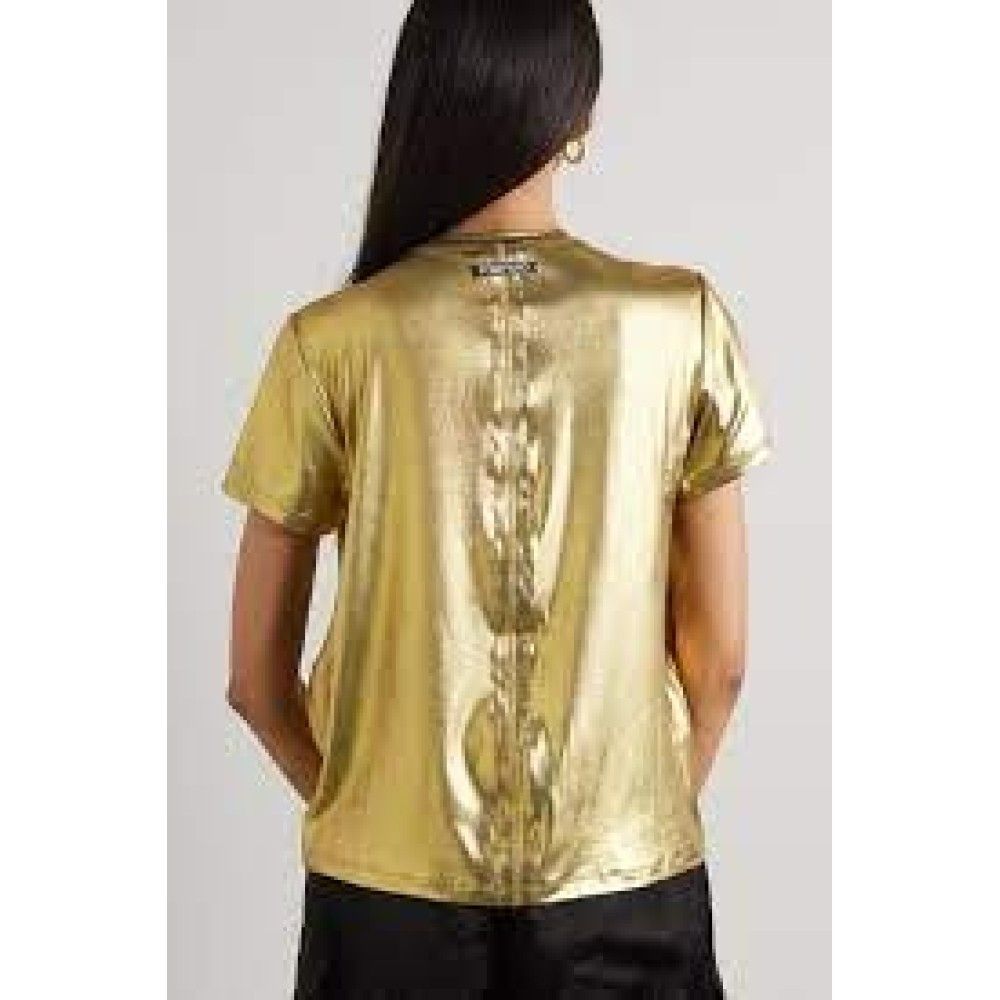 Tom Ford o1loc1c0924 SH0034 Streatch Viscose T-Shirt in Gold Size M / US 6-8 / IT 42-44 - 4 Thumbnail