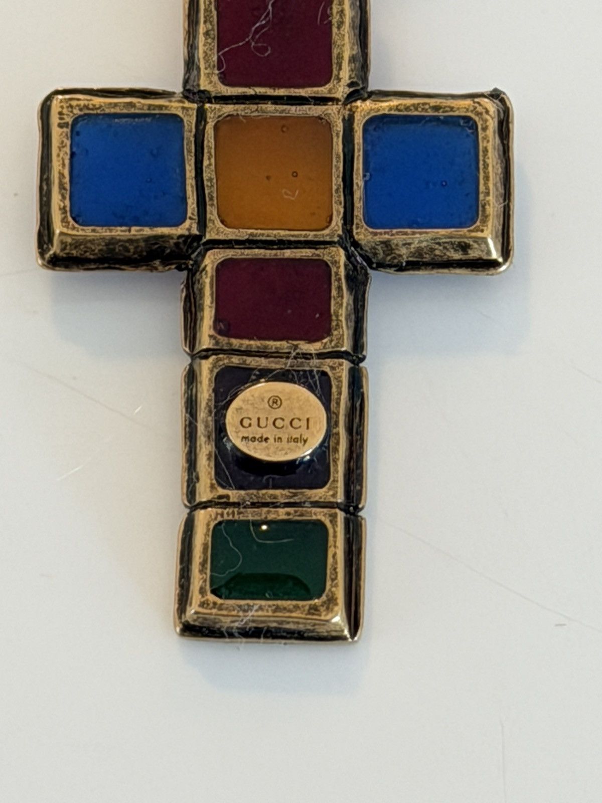 Gucci GUCCI Cross MULTICOLOR RUNWAY Pendant Necklace Size ONE SIZE - 6 Thumbnail