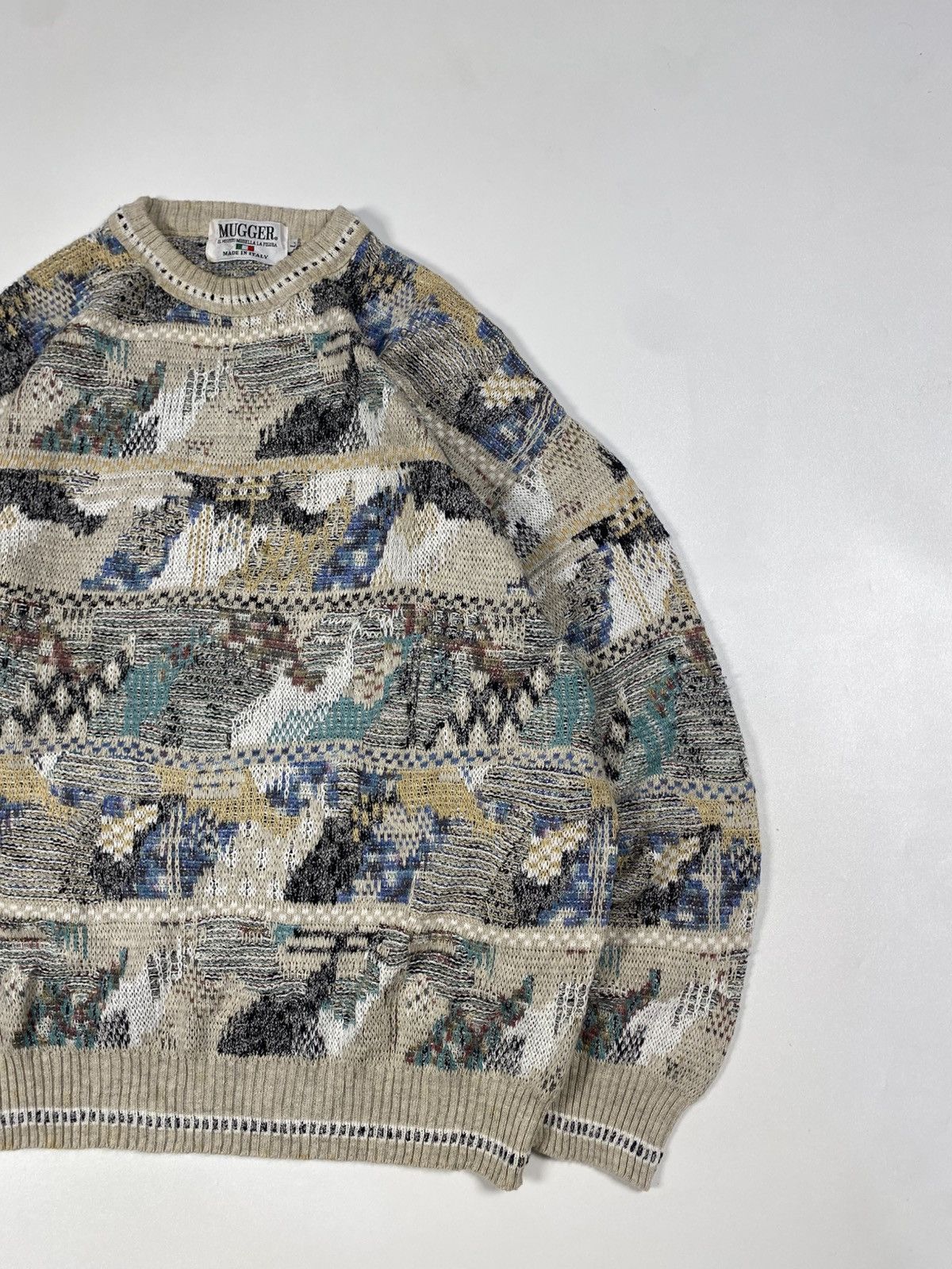 Other Vintage Mugger Italy Pattern Knitwear Size US XL / EU 56 / 4 - 4 Thumbnail
