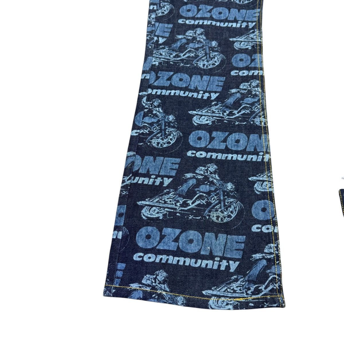 Hysteric Glamour OZONE COMMUNITY Motorcycle Print Denim Flare Jeans Size US 28 / EU 44 - 8 Thumbnail