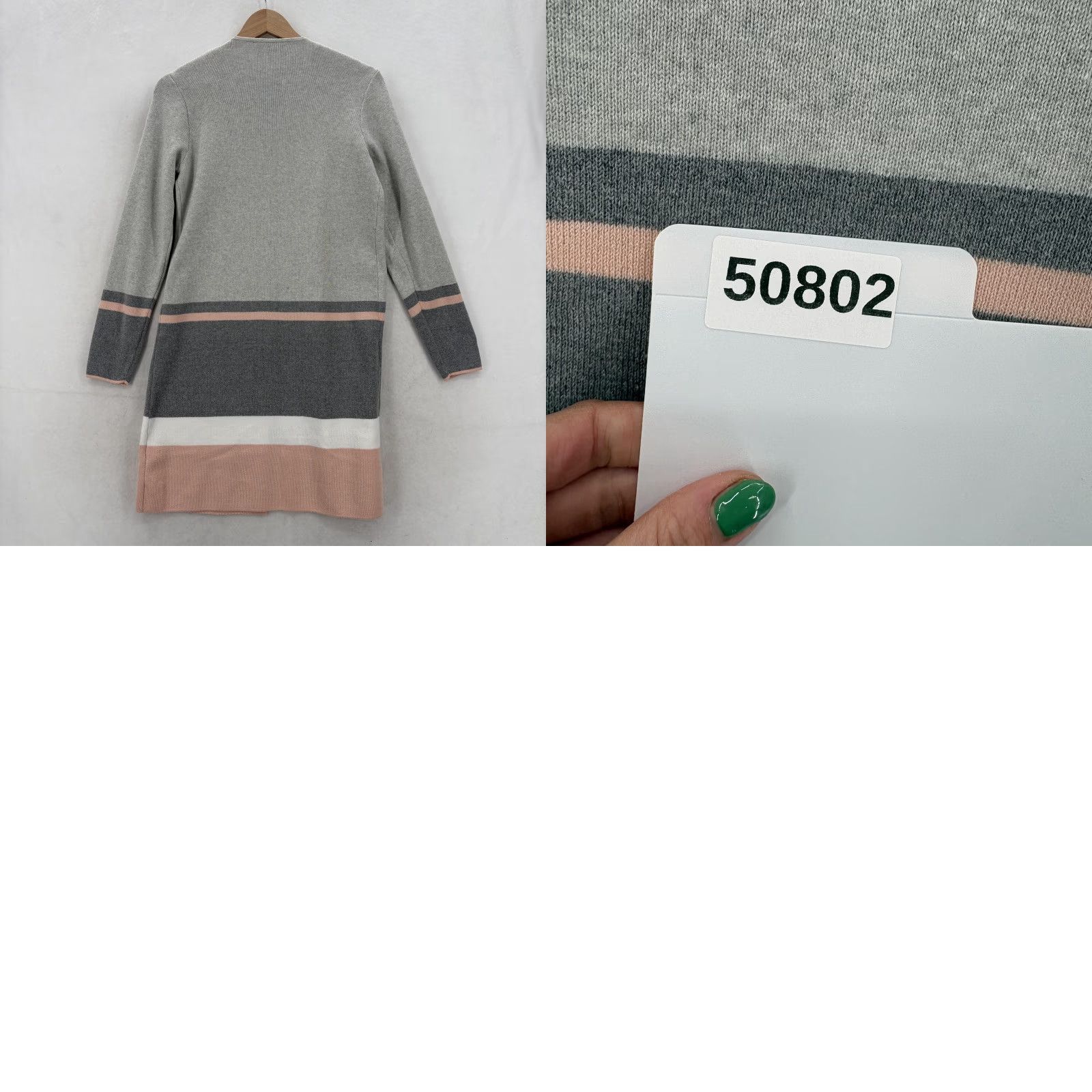 Apt. 9 Apt. 9 Cardigan Sweater Womens XS Gray Pink Colorblock Stripe Open Front NWT Size XS / US 0-2 / IT 36-38 - 9 Thumbnail