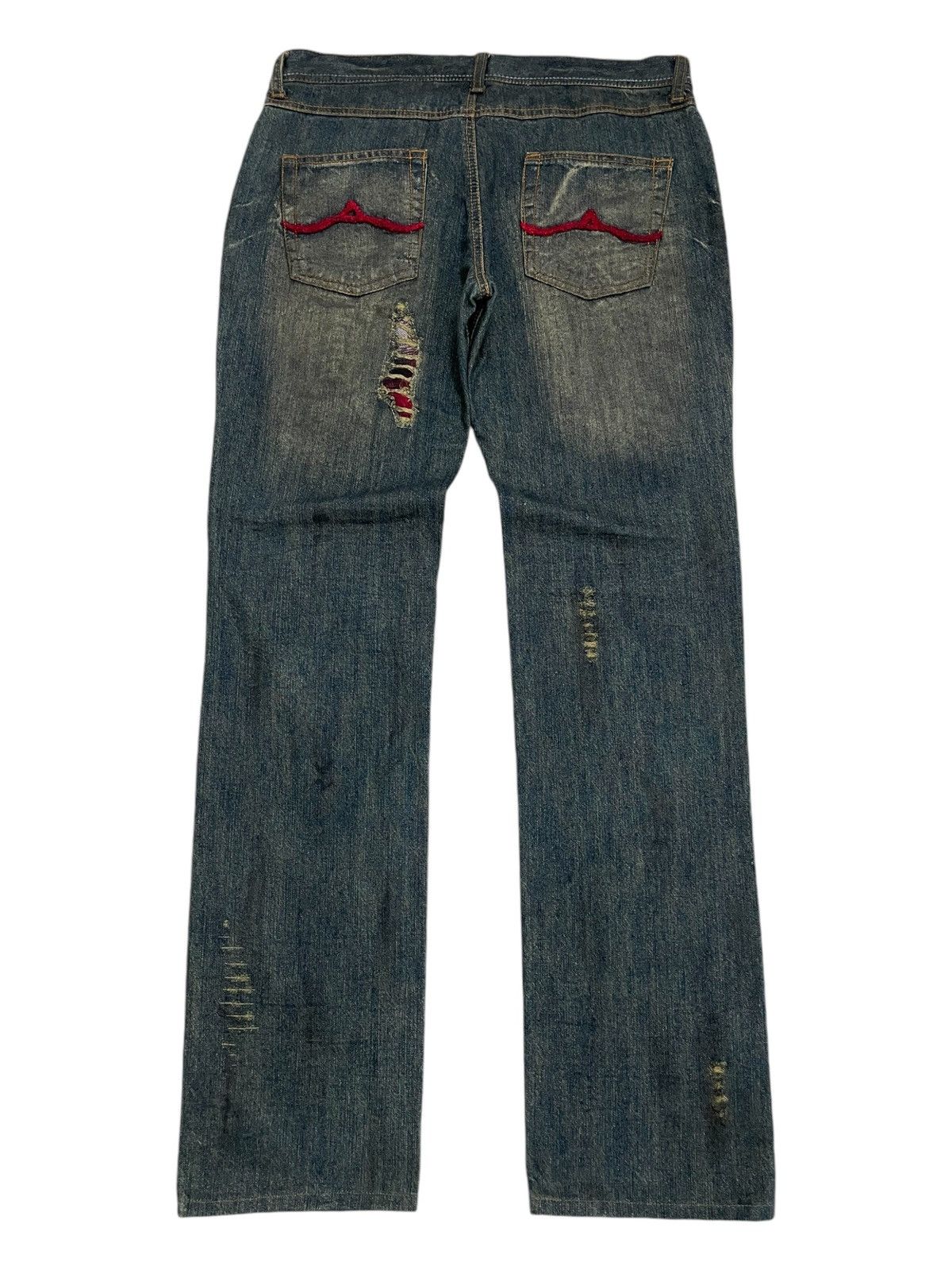 20471120 In the Attic Crazy Muddy Distressed Stud Japan Punk Denim Size US 32 / EU 48 - 2 Thumbnail