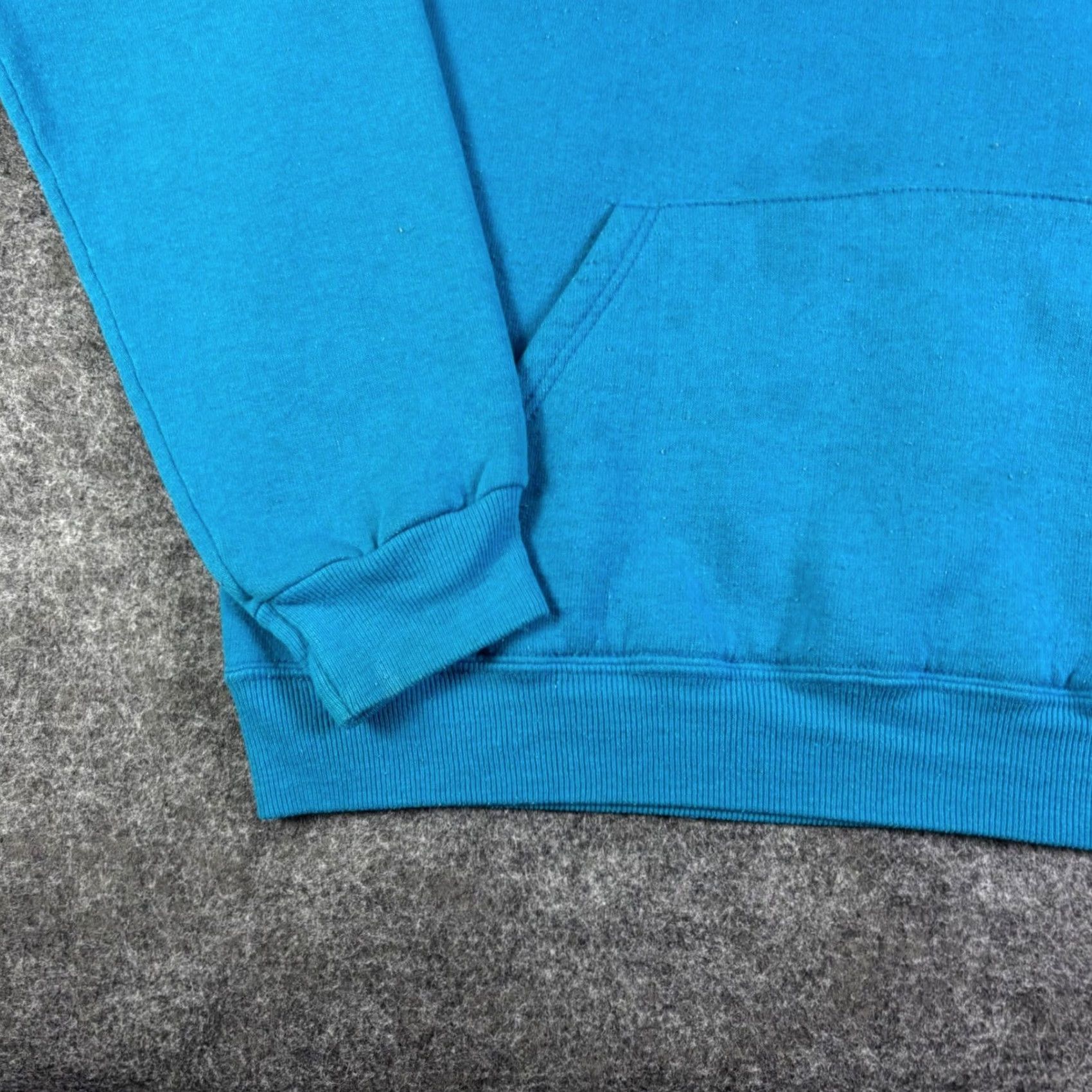 Vintage VINTAGE Pullover Hoodie Turquoise Blue Sweatshirt Mens M Lined Hood Size US M / EU 48-50 / 2 - 6 Thumbnail