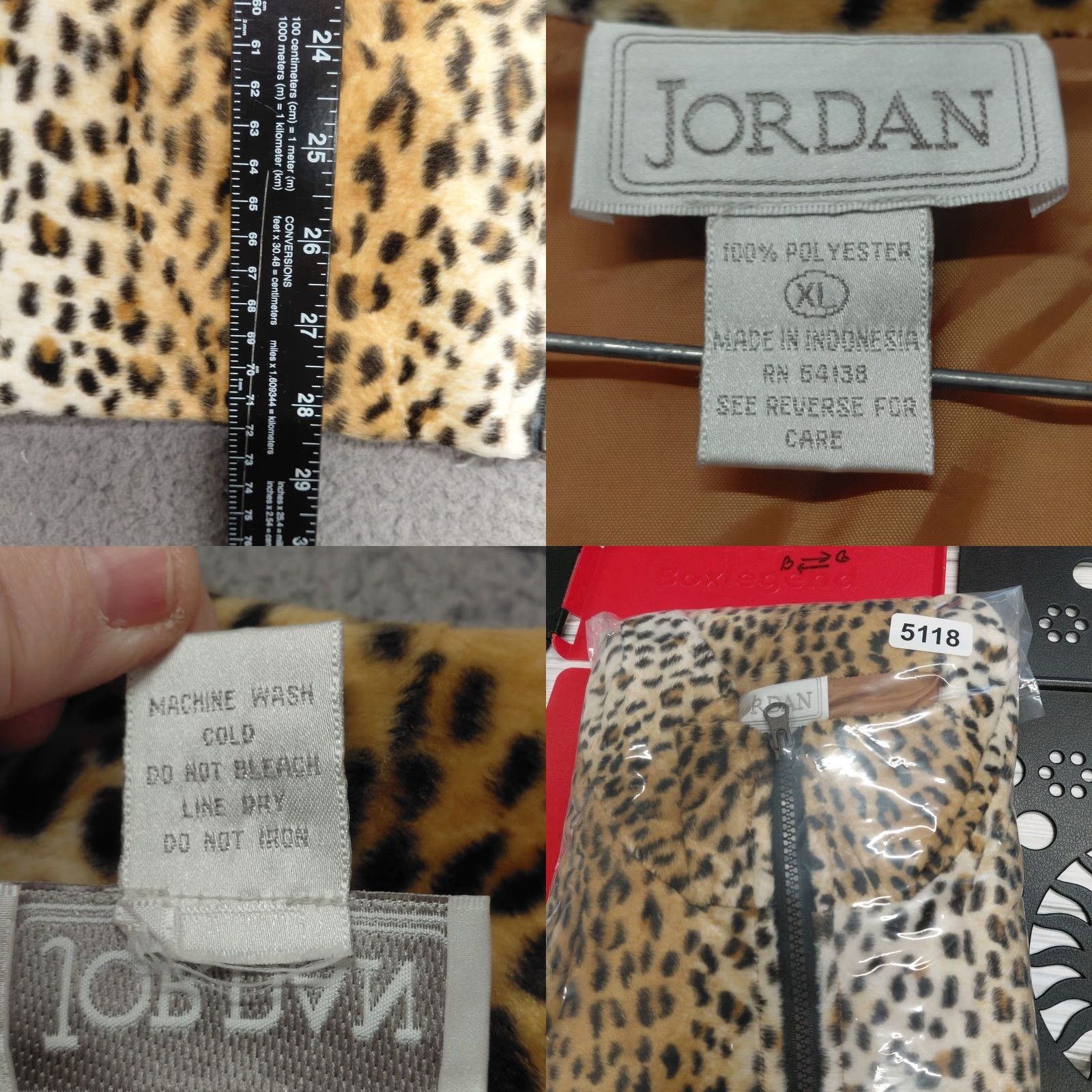 Jordan Brand Jordan Vest Womens XL Brown Leopard Print Full Zip Sleeveless Animal Pocket Vest Multicolor Leopard Pattern Womens Jordan Vest Size XL / US 12-14 / IT 48-50 - 9 Thumbnail