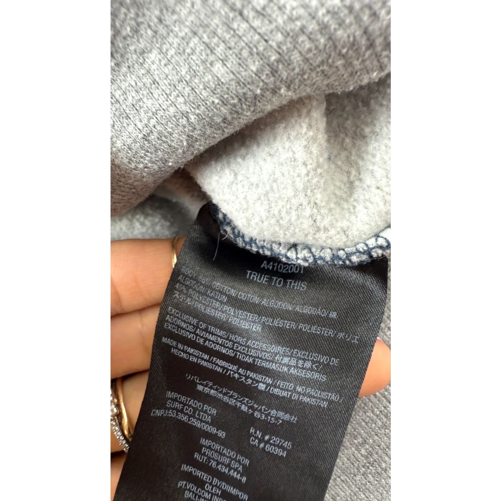 Volcom VINTAGE Volcom Hoodie Sweatshirt Mens Pullover Fall Winter Blue Gray Fleece Lined Pockets Size US S / EU 44-46 / 1 - 5 Thumbnail