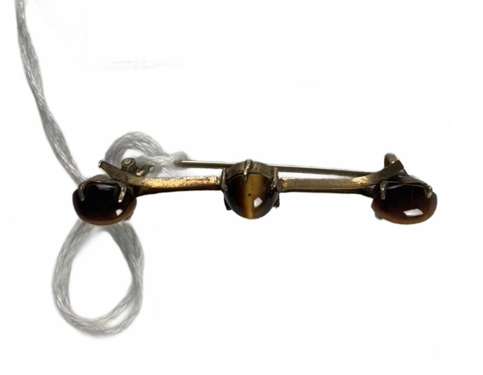 Other Goldtone Tiger’s eye Bar Brooch Size ONE SIZE - 2 Thumbnail