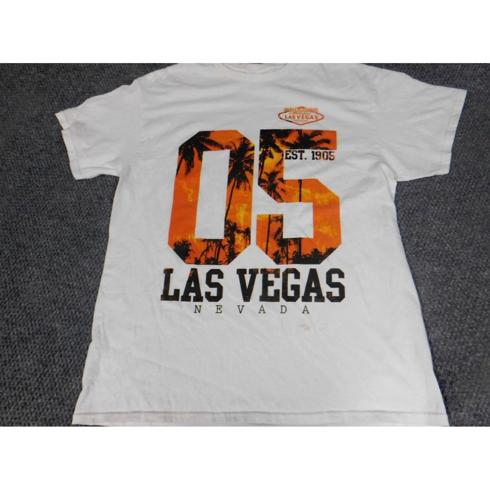 Delta Delta Las Vegas Mens Shirt L White Knit Cotton Short Sleeve Crew Neck T-Shirt Logo Breathable Regular Vintage No Size US L / EU 52-54 / 3 - 3 Thumbnail