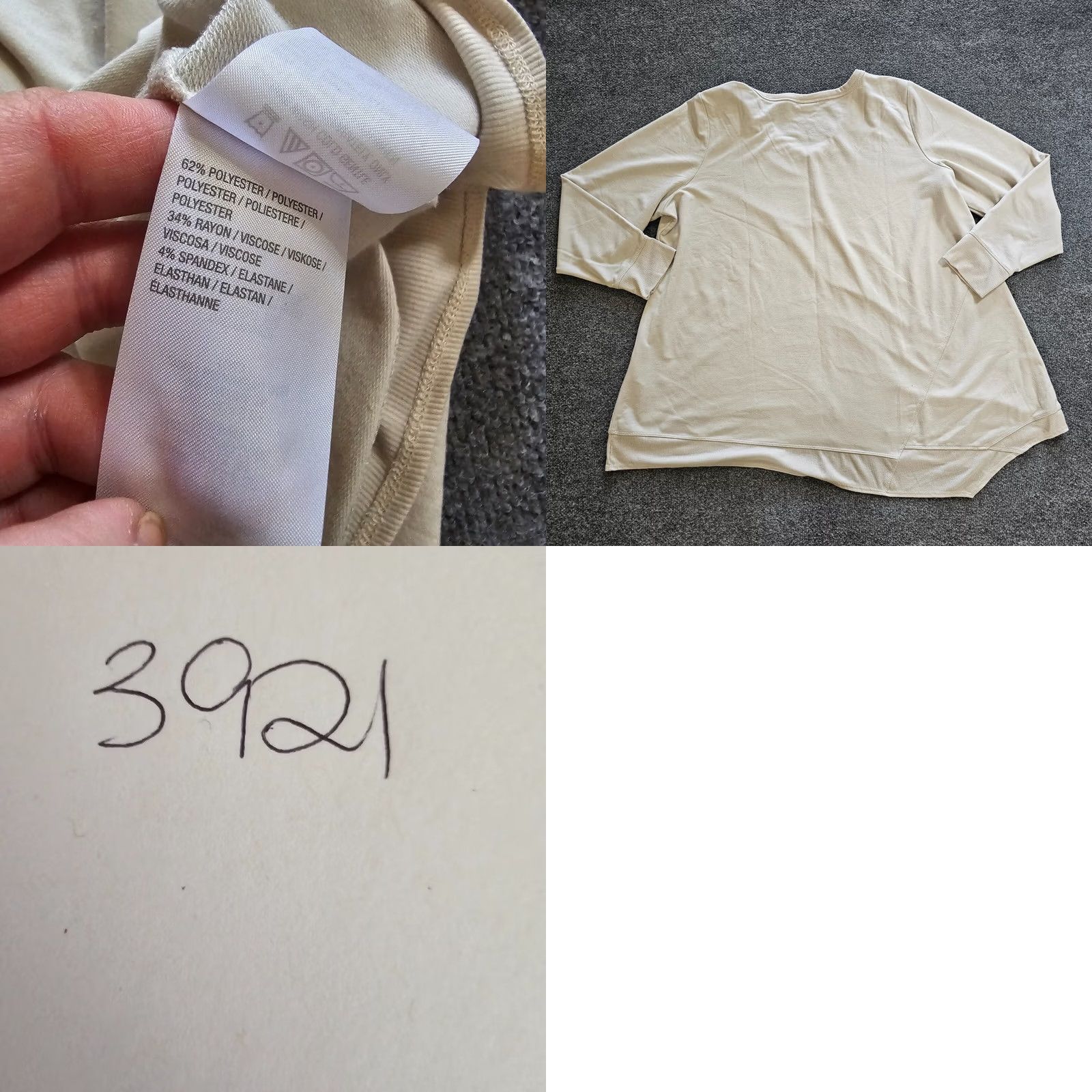 Vintage LOGO by Lori Goldstein Top Women 2X Beige V-Neck Stretch Casual Basic Layer Comfort Shirt Plus Size Women"} Size XXL / US 16-18 / IT 52-54 - 8 Thumbnail
