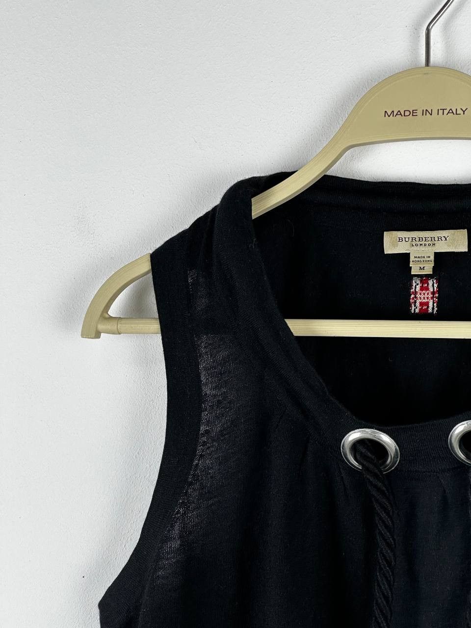 Burberry × Designer × Vintage Burberry Vintage Wool Tank Top Opium Black Size M / US 6-8 / IT 42-44 - 4 Thumbnail