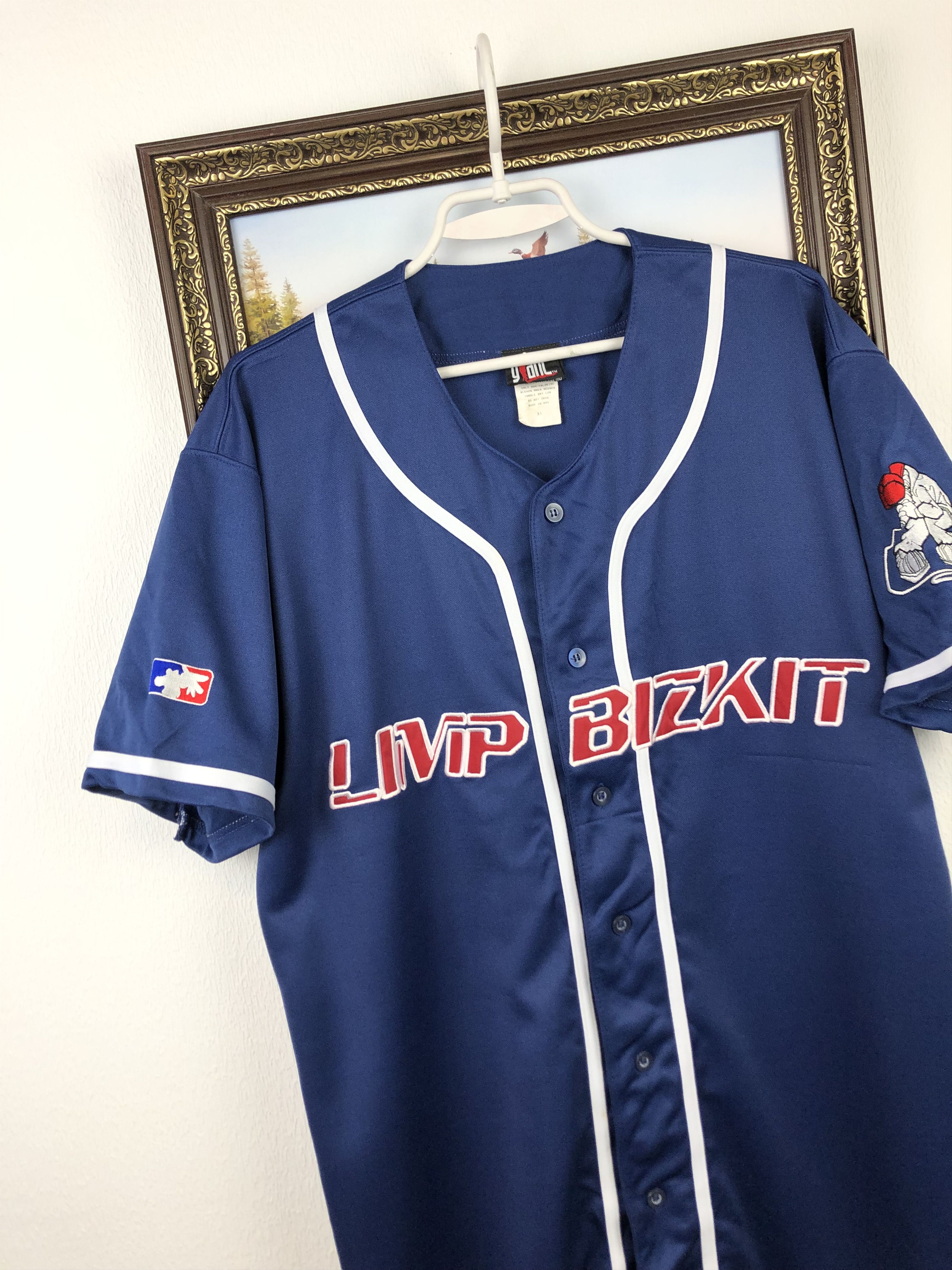 Vintage 90's Limp Bizkit Logo Baseball Jersey Tee Over Print