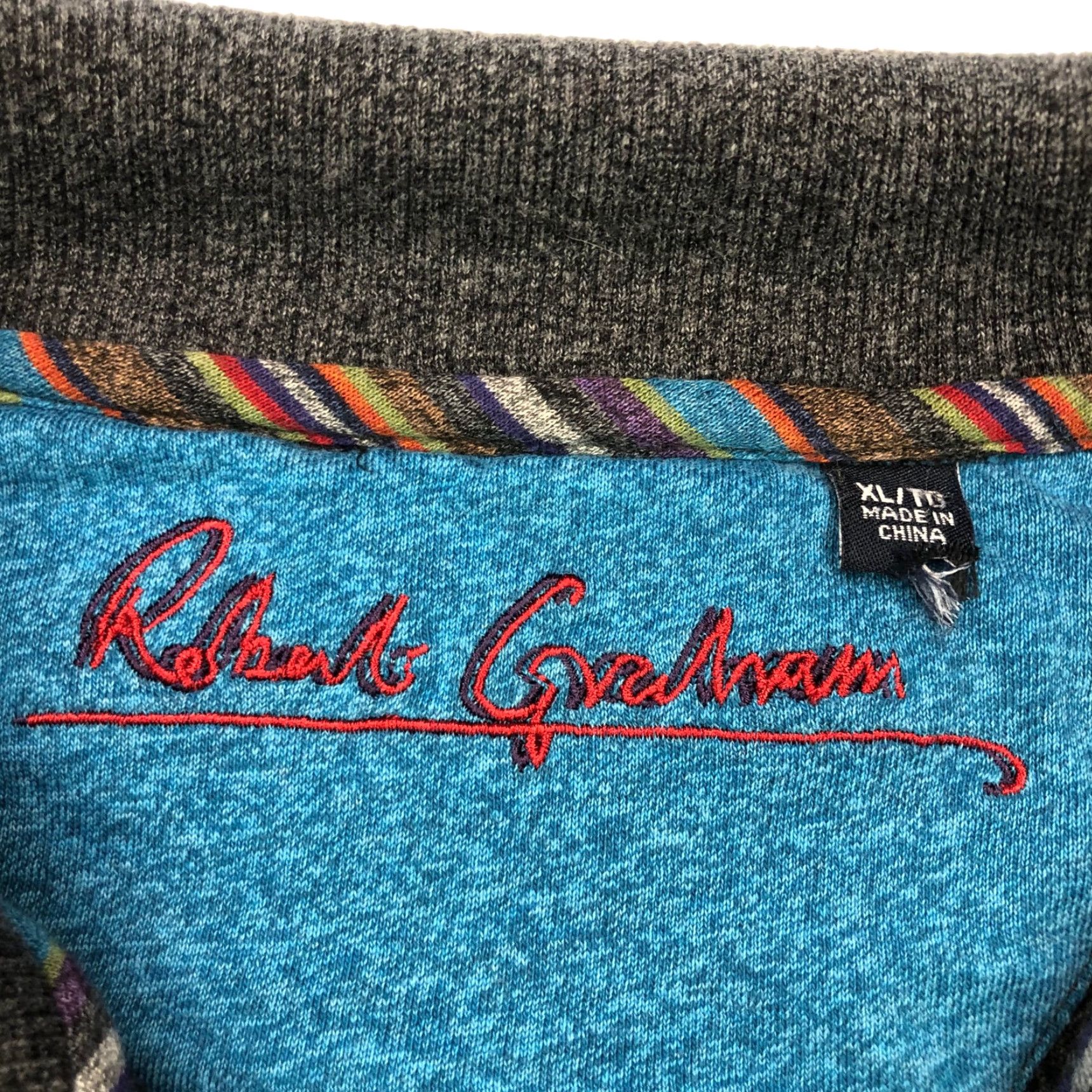 Robert Graham Robert Graham Pullover Men’s 100% Cotton 1/4 Zip Gray XL Size US XL / EU 56 / 4 - 3 Thumbnail