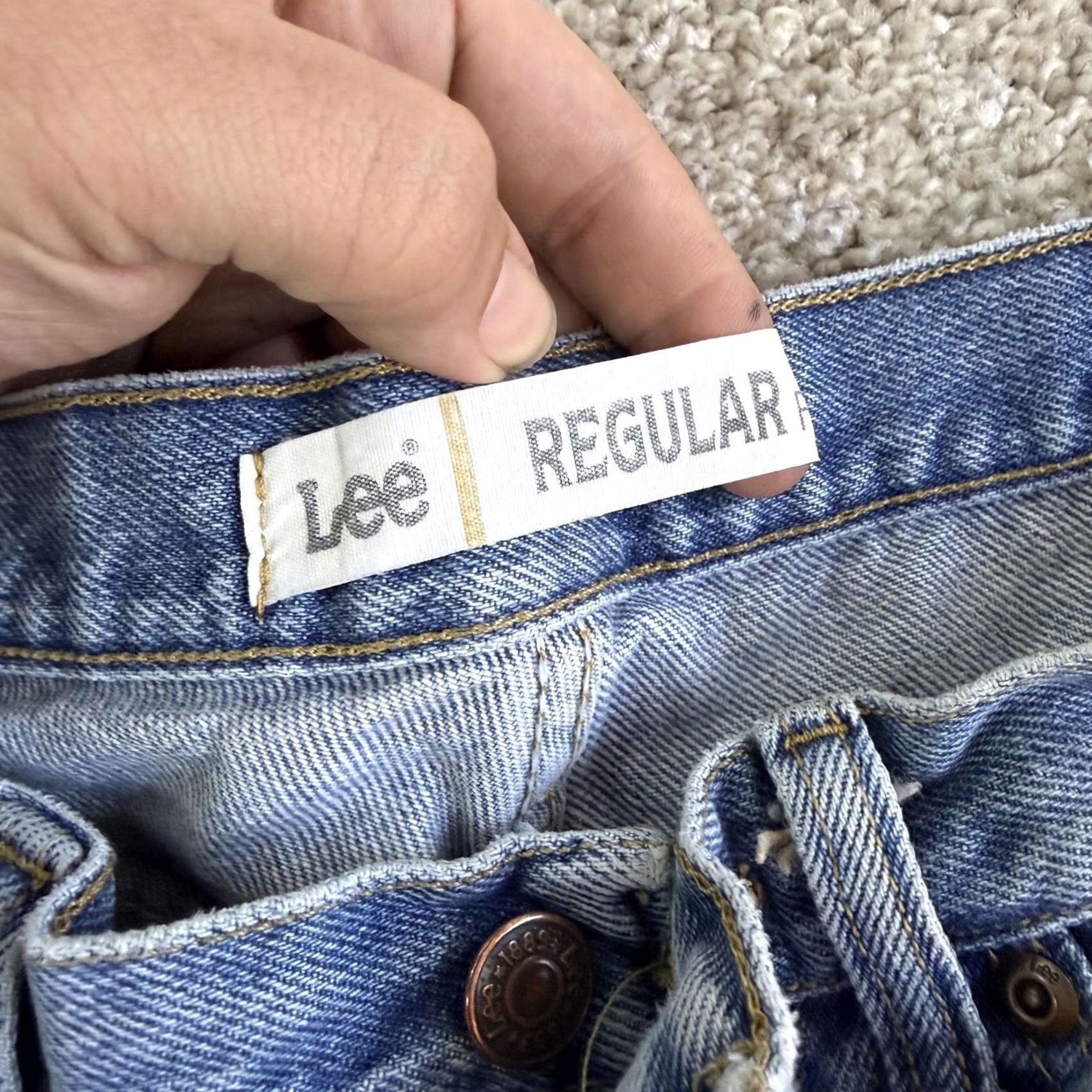 Lee Lee Regular Fit Jeans Mens 36x29 Medium Wash Blue Denim Straight Casual Size US 36 / EU 52 - 2 Thumbnail