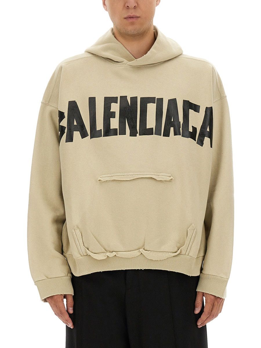 Balenciaga BALENCIAGA "TAPE TYPE" SWEATSHIRT - BEIGE Size US S / EU 44-46 / 1 - 1 Thumbnail