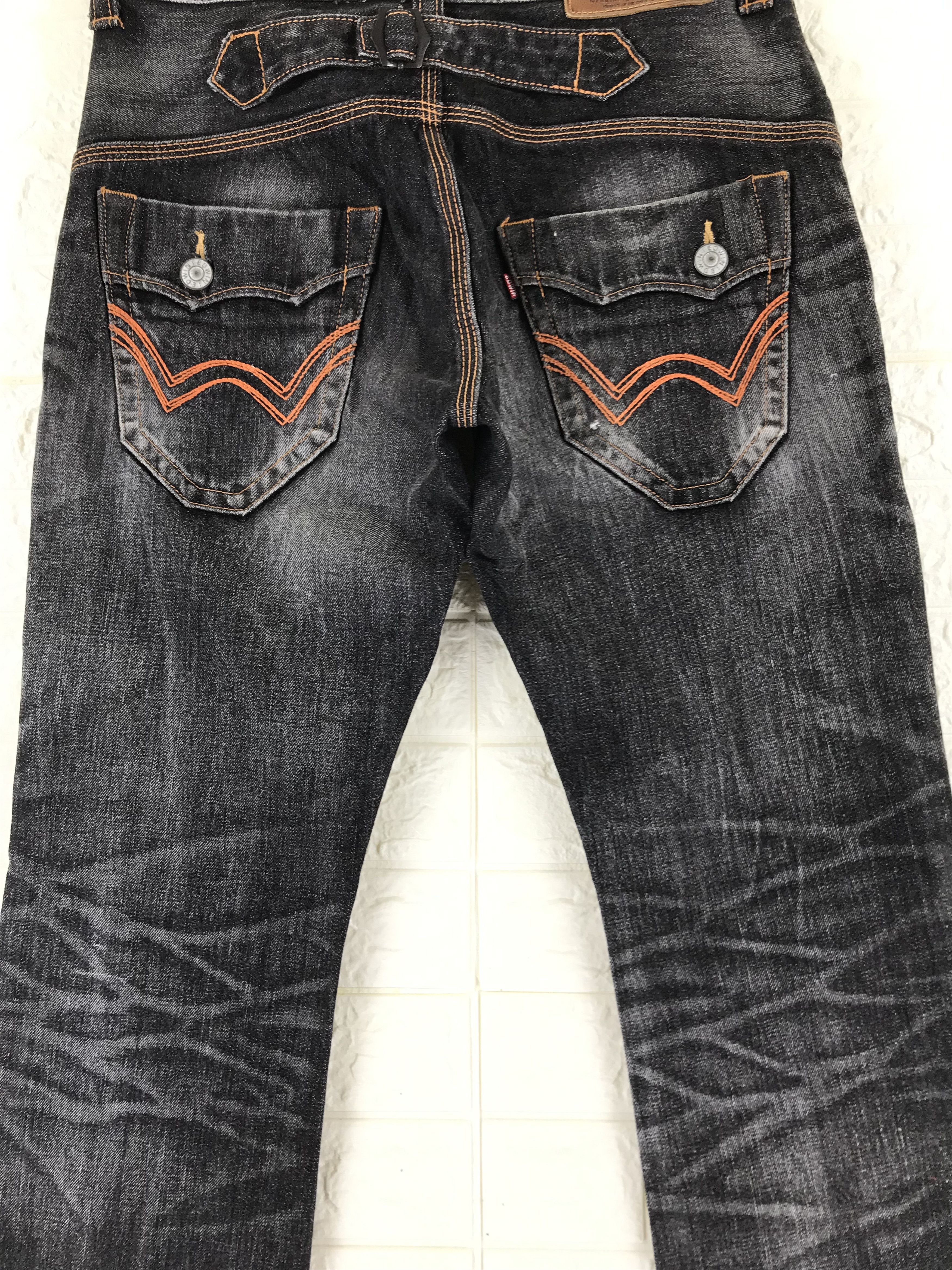 Edwin Vintage Edwin XV Buckle Back Faded Black Flare Jeans Size US 31 - 3 Thumbnail