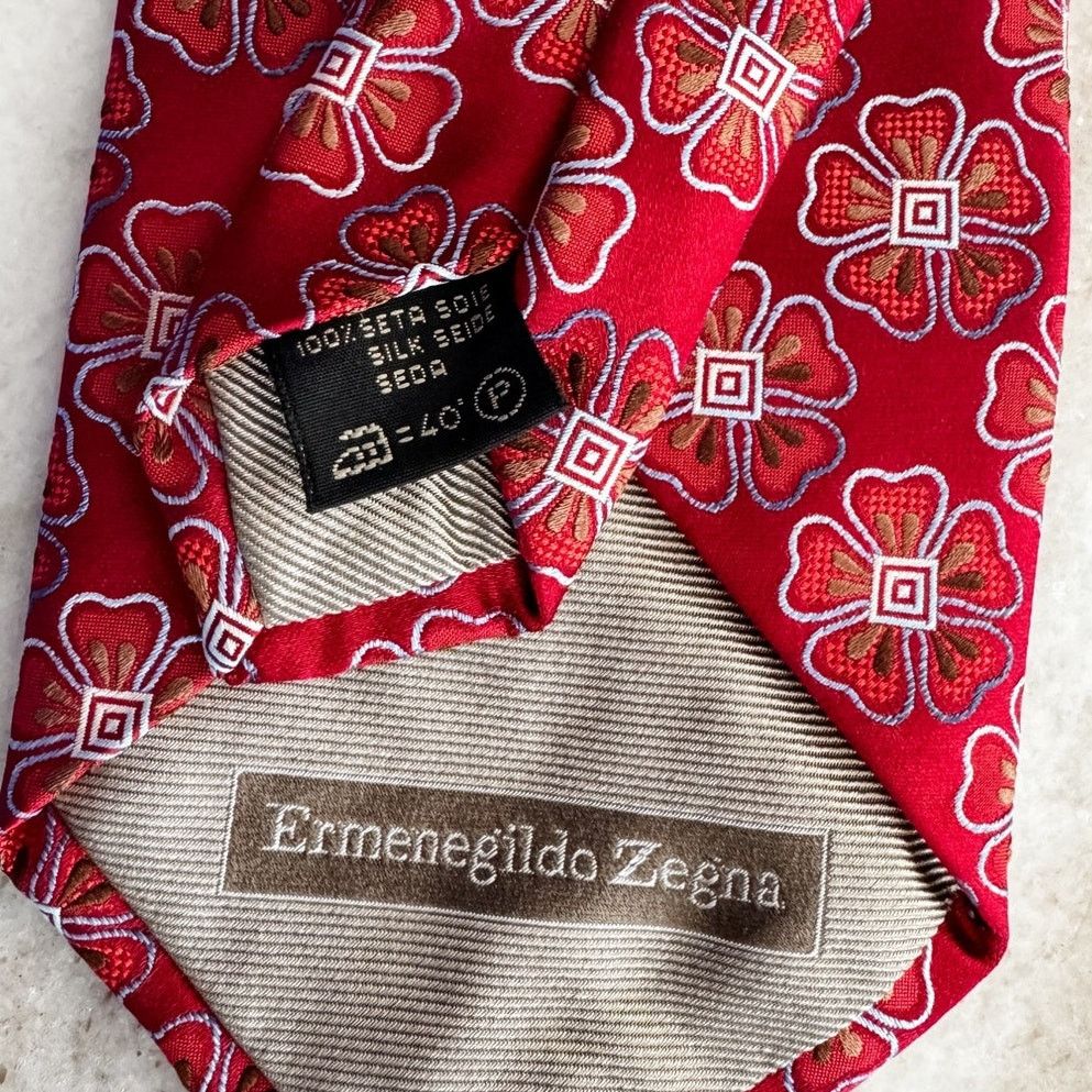 Ermenegildo Zegna Ermenegildo Zegna 100% silk floral embroidered neck tie 4” w Size ONE SIZE - 4 Thumbnail