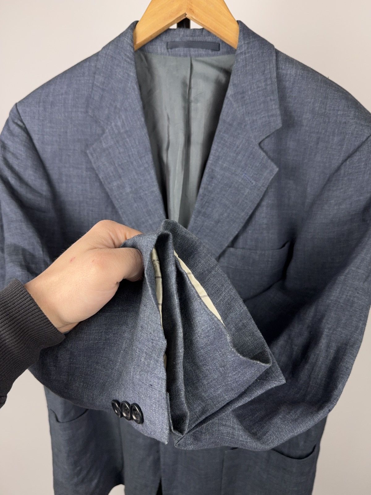 Hugo Boss Luxury Boss Hugo Boss Linen Blazer Maputo Blue 3 Button EU50 Size 40R - 9 Thumbnail
