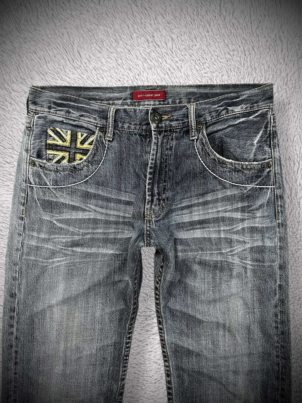 Japanese Brand 💥rare💥 japanese brand anti label british flag denim jeans Size US 34 / EU 50 - 7 Thumbnail