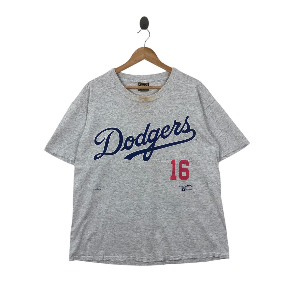 Vintage 90s DODGERS Nomo 16 Tee Shirt MLB Nutmeg Tag Size L