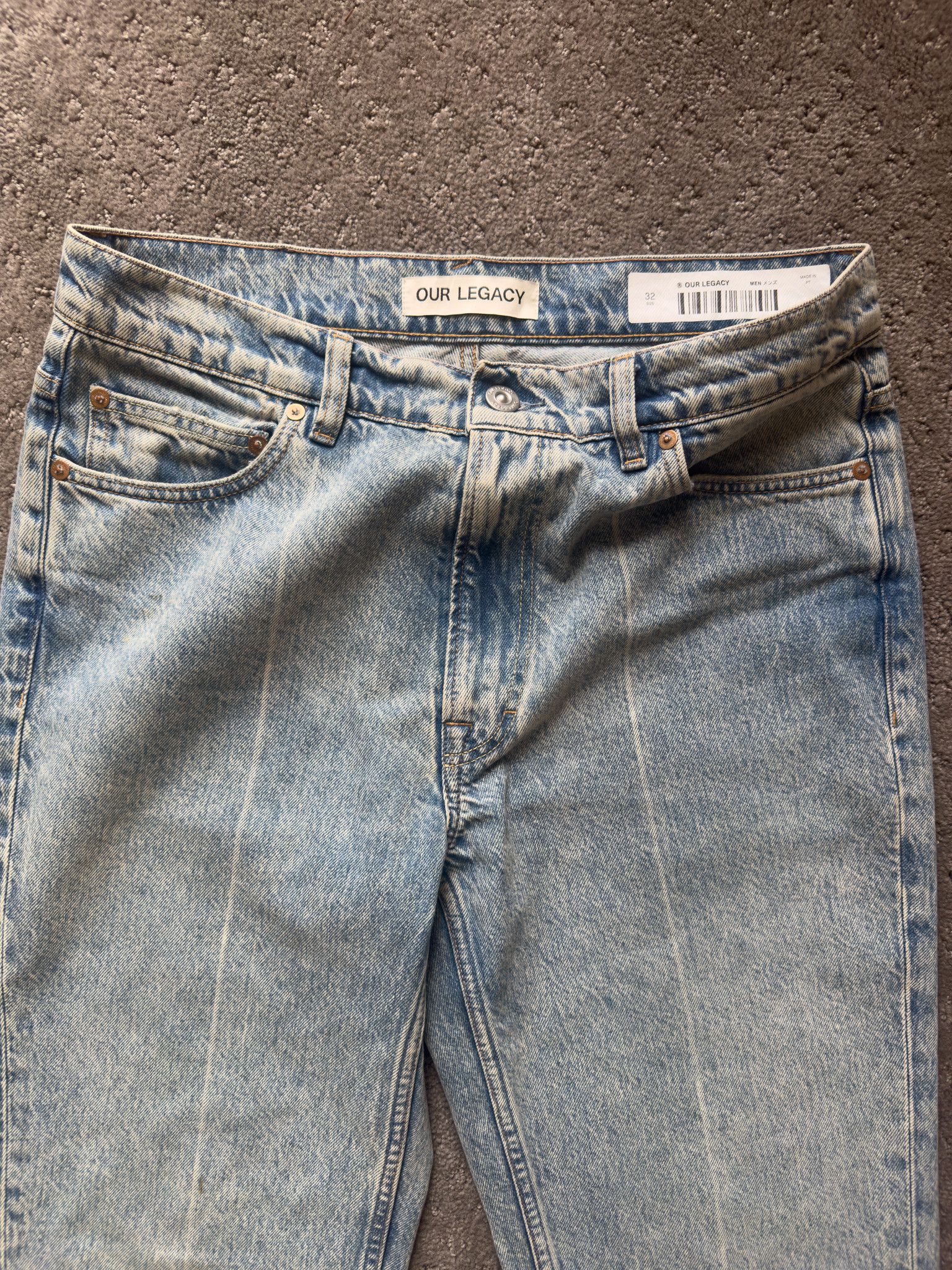 Our Legacy 70S CUT Bleach Crease Denim Size US 32 / EU 48 - 2 Thumbnail