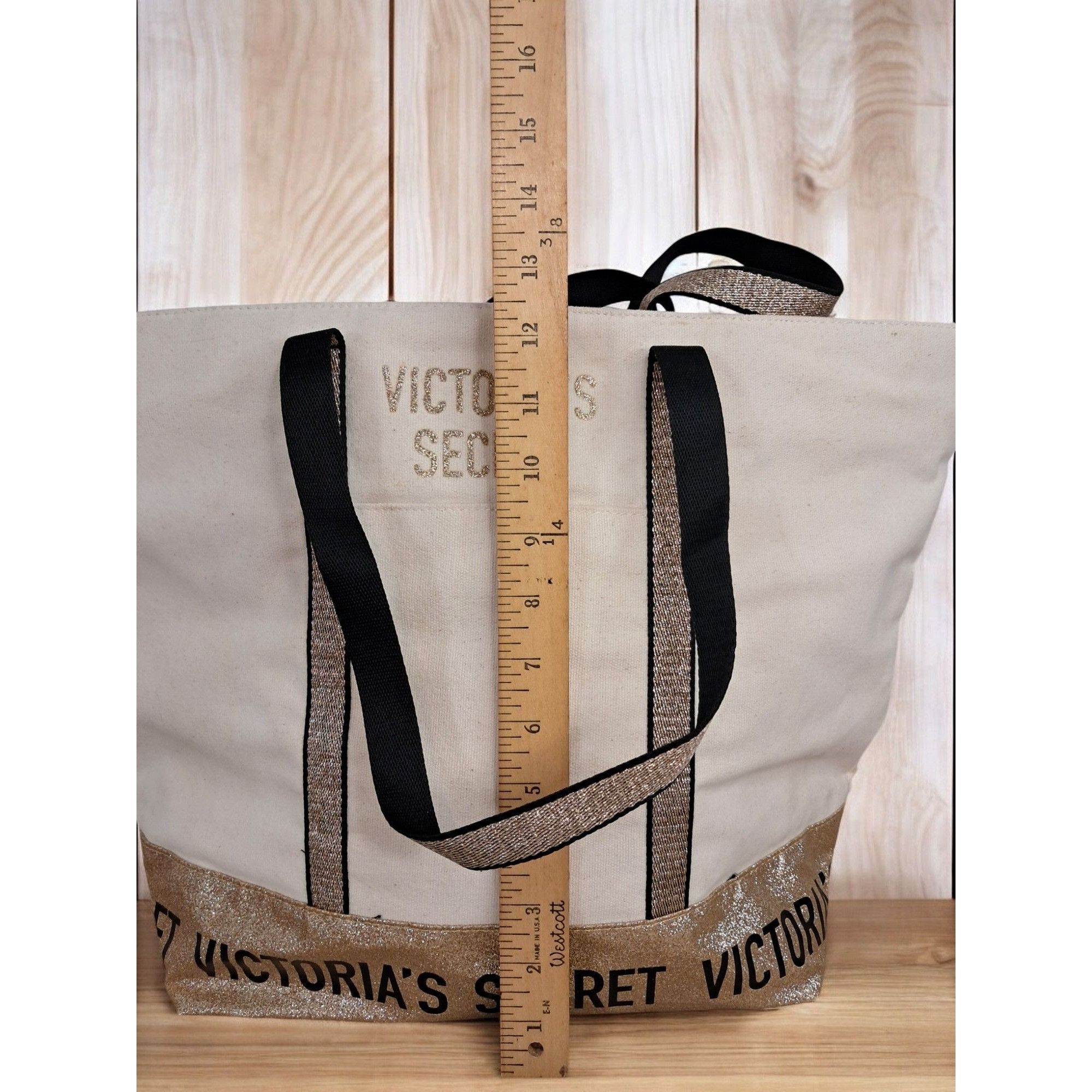 Victoria's Secret Victoria's Secret Sparkle Carryall Canvas Tote with Glittery Size ONE SIZE - 13 Thumbnail