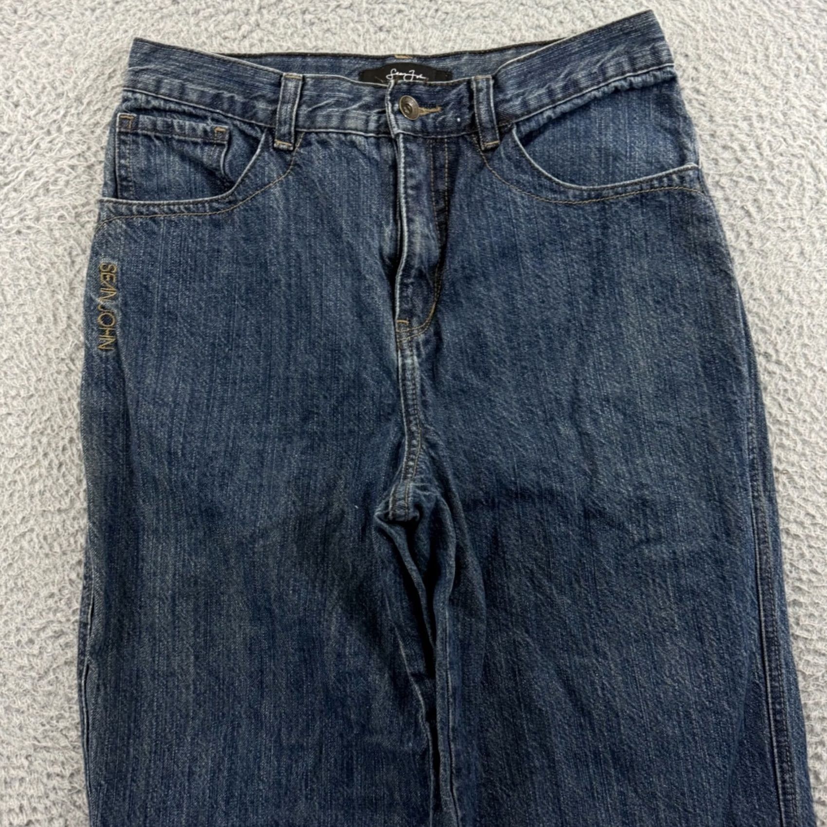 Sean John VINTAGE Sean John Jeans Mens 28x31 Wide-Leg Denim Blue 5-Pocket Grunge Hip Hop Size US 28 / EU 44 - 3 Thumbnail