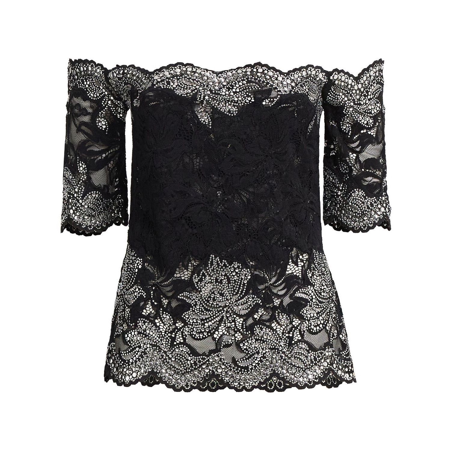 Rabanne Black Off-the-shoulder top New & Authentic (Women's