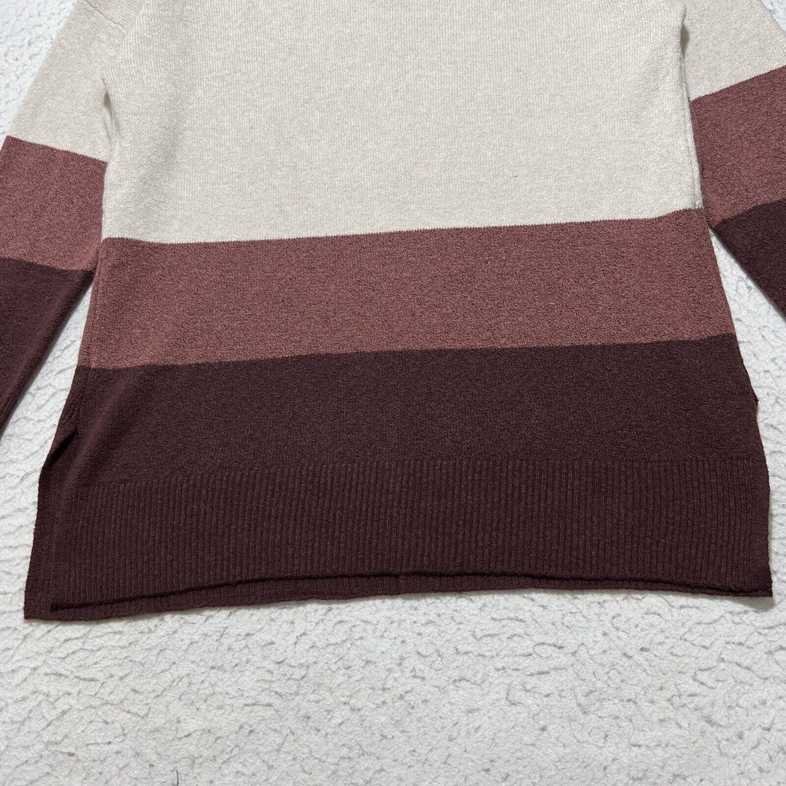 Other a.n.a Crewneck Sweater Burgundy Colorblock Pullover Size L / US 10 / IT 46 - 12 Thumbnail