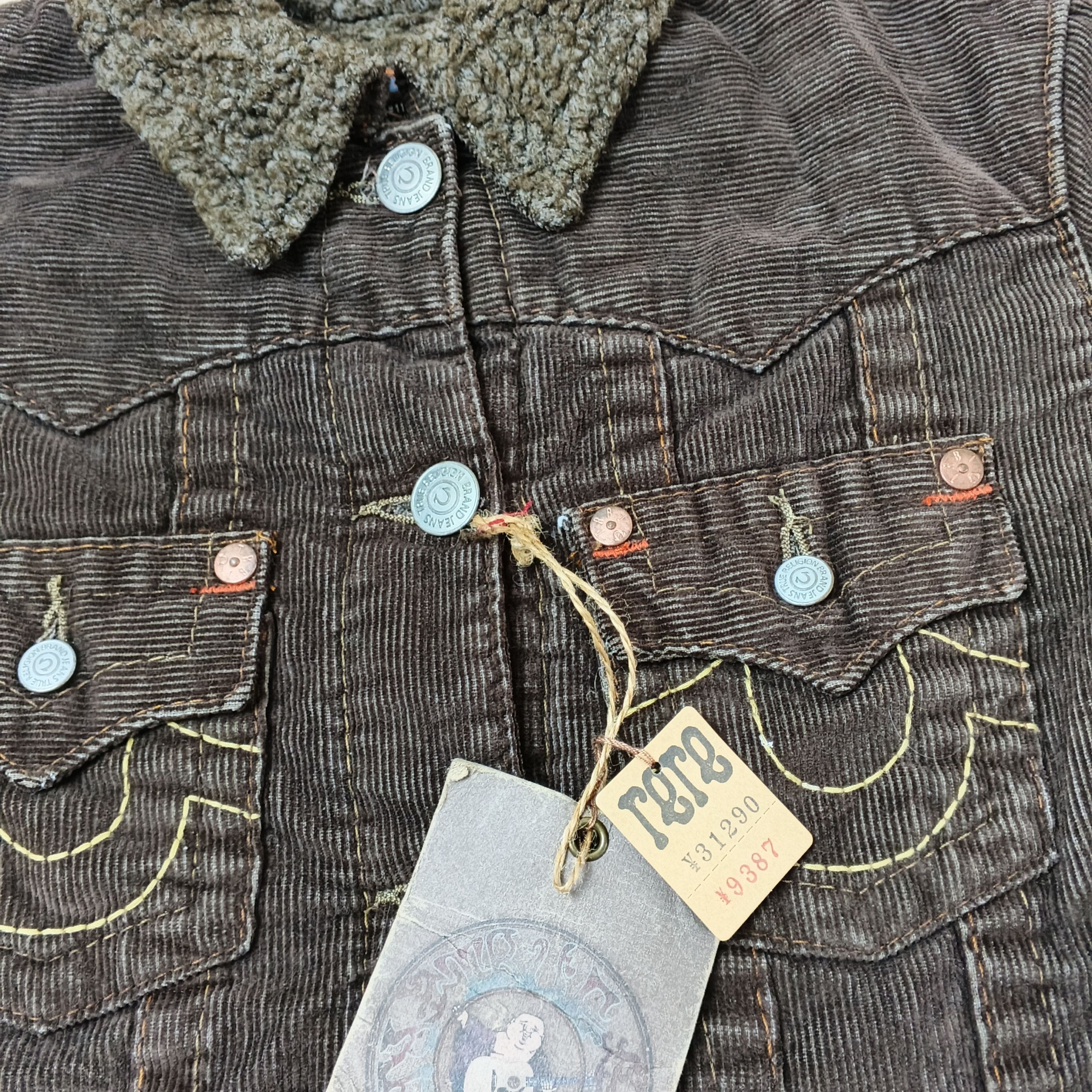 True Religion Vintage 90's True Religion Corduroy Cropped Denim Jacket Size M / US 6-8 / IT 42-44 - 5 Thumbnail