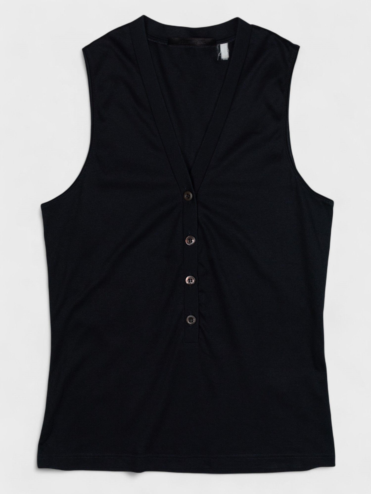 Helmut Lang Helmut Lang - (vintage) - button-up tank top (dark navy) Size L / US 10 / IT 46 - 2 Thumbnail