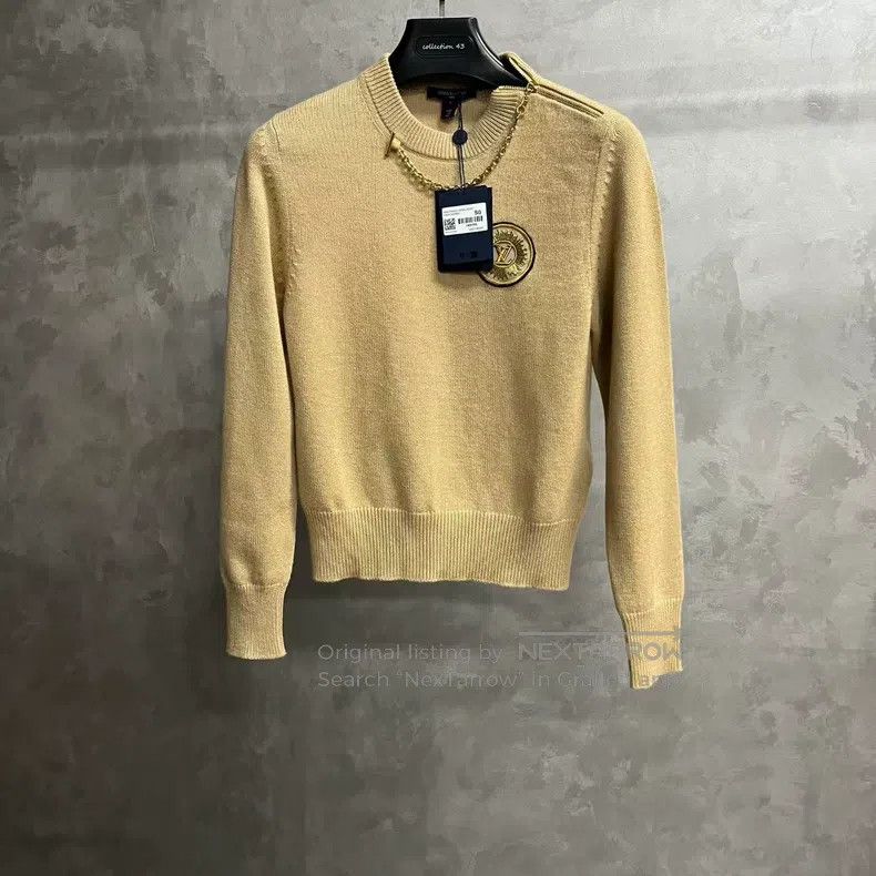 Louis Vuitton Louis Vuitton Beige Logo Crew Neck Slim Fit Long Sleeve Sw Size S / US 4 / IT 40 - 1 Thumbnail