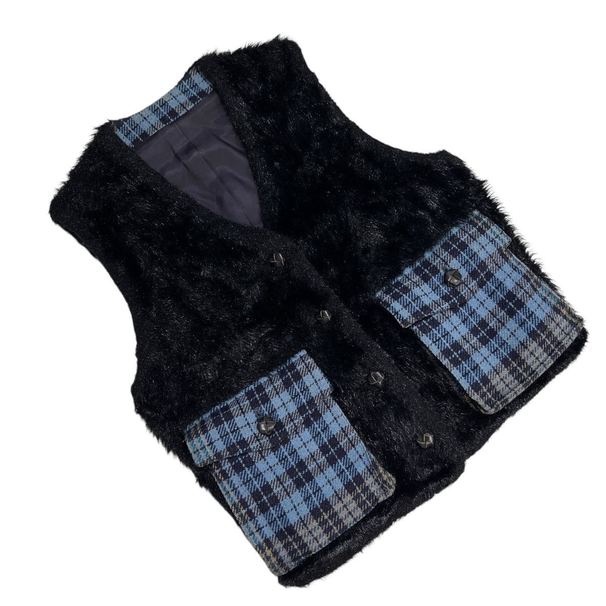 Issey Miyake Issey Miyake Tsumori Chisato Design Faux fur Check vest Size US M / EU 48-50 / 2 - 3 Thumbnail