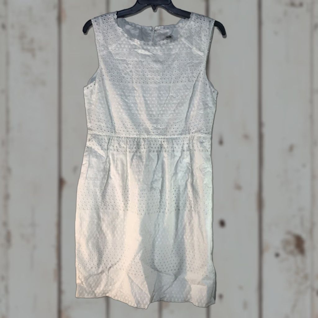 J.Crew J.CREW White Embroidered Midi Dress Womens Size 14 Sleeveless Career Shift Size XL / US 12-14 / IT 48-50 - 1 Thumbnail