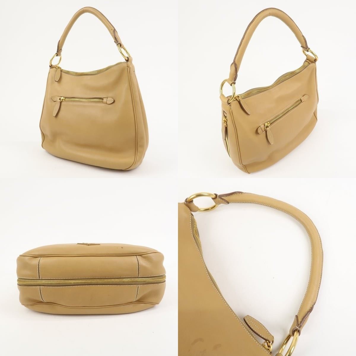 Prada Prada Leather Shoulder Bag Tan Size ONE SIZE - 3 Thumbnail