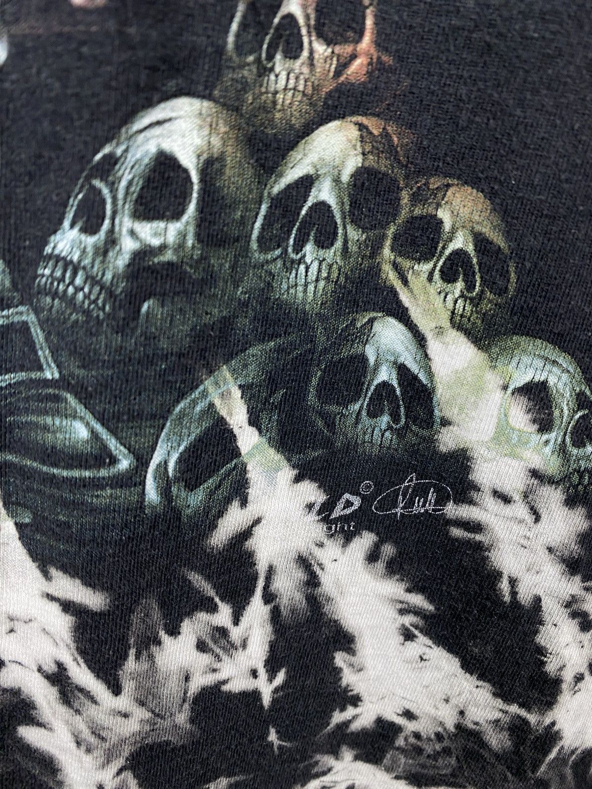 Vintage 💀Vintage 90s T-Shirt Wild Skeleton Death Tie Dye VTG Tee💀 Size US XXL / EU 58 / 5 - 5 Thumbnail