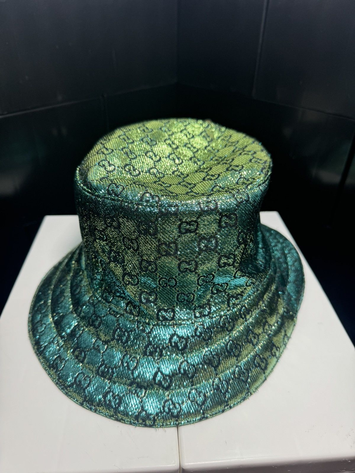 Gucci Gucci Bucket Hat Metallic Green Size L (58cm) Size ONE SIZE - 3 Thumbnail