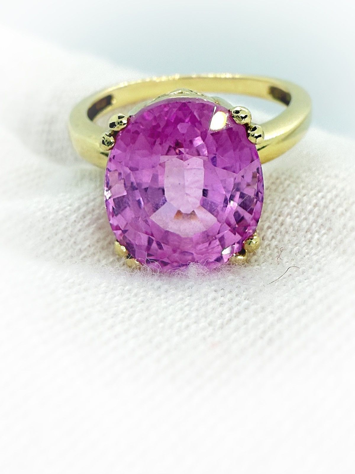 Nordstrom Stunning Pink Sapphire 10k Gold Ring! Size ONE SIZE - 5 Thumbnail