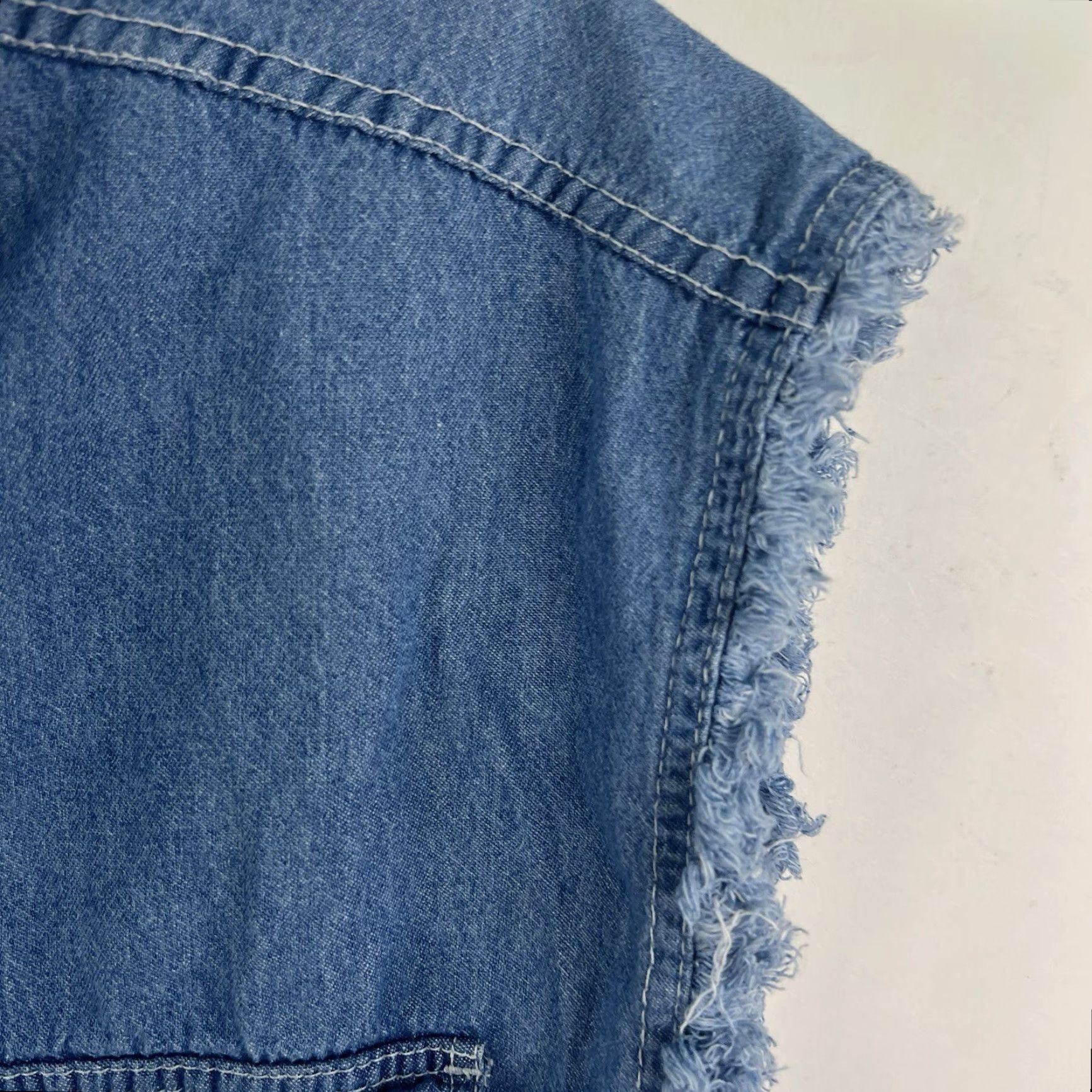 Denime VINTAGE Biker's Edge Denim Shirt Button-Up Men 4XL Blue Slim Fit Casual Shirt Size US XXL / EU 58 / 5 - 2 Thumbnail