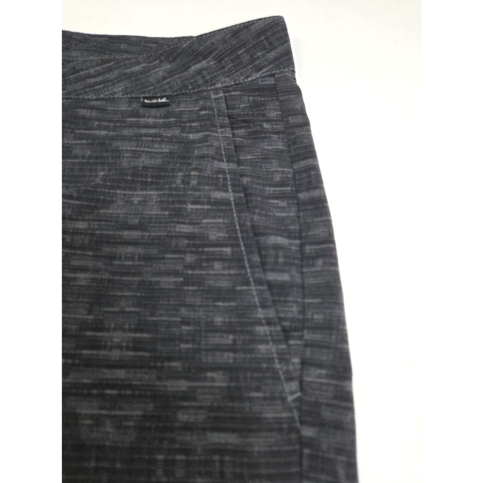 TravisMathew Travis Mathew Mens Golf Chino Shorts Black/Grey Striped Pockets Size 36 Regular Inseam 10 in Zipper Front Flat Fall Spring Summer Clothing Mens Size US 36 / EU 52 - 6 Thumbnail